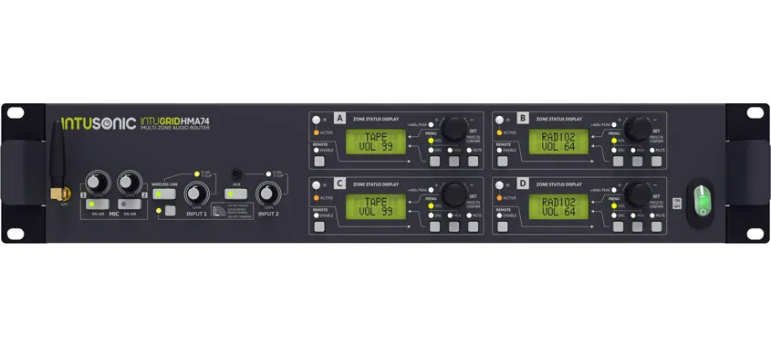 INTUSONIC INTUGRID HMA74 Audiosteuerung 4-Zonen Router