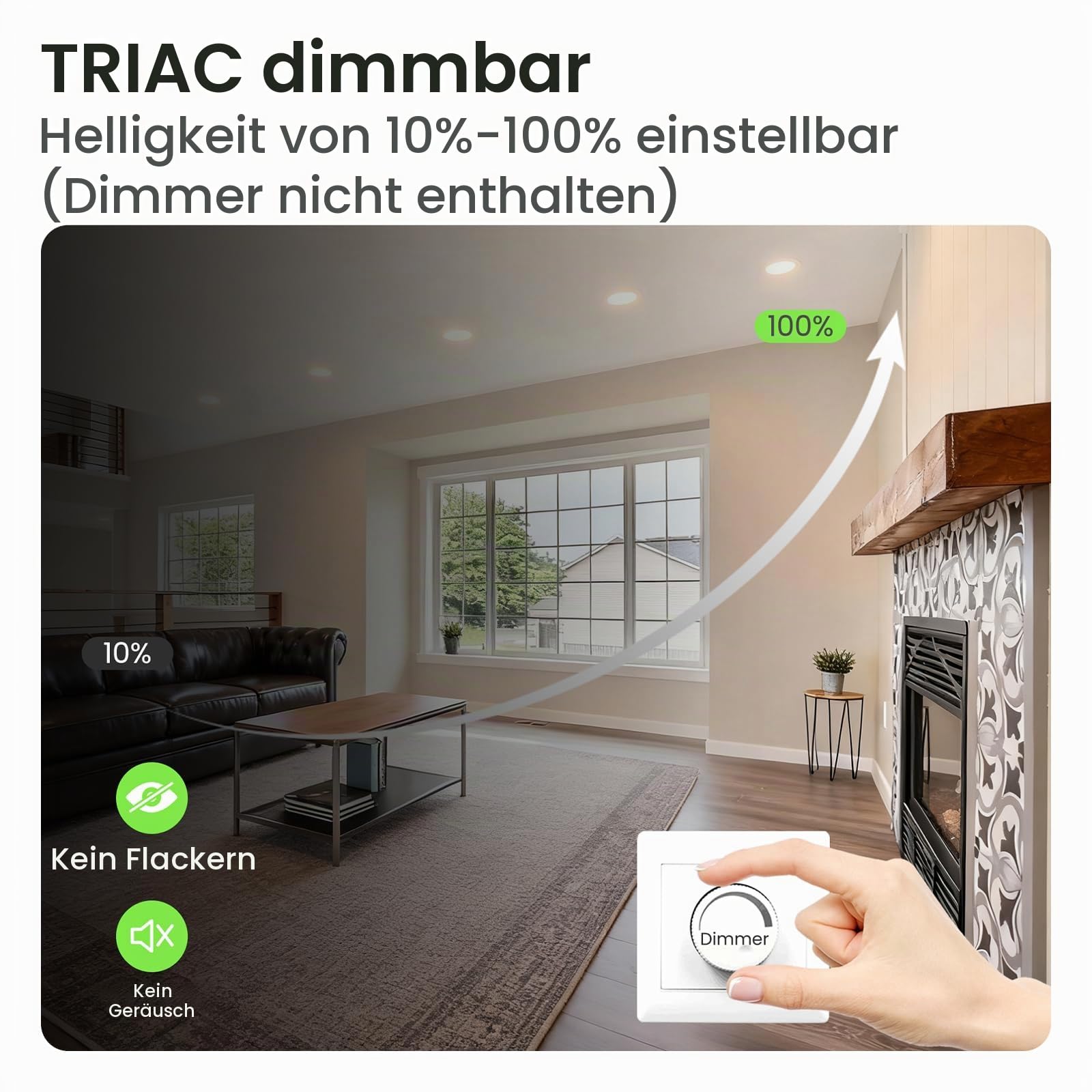 Alusso Recessed Einbaustrahler 6er Set dimmbar weiß
