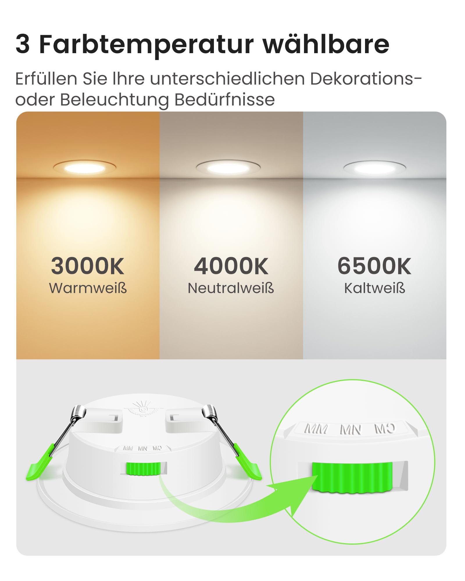 Alusso Einbaustrahler 68mm Weiß dimmbar 12er Set