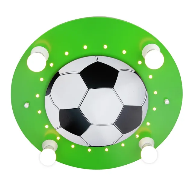 Elobra Deckenleuchten Kids Fußball Deckenleuchte Holz grün-weiß