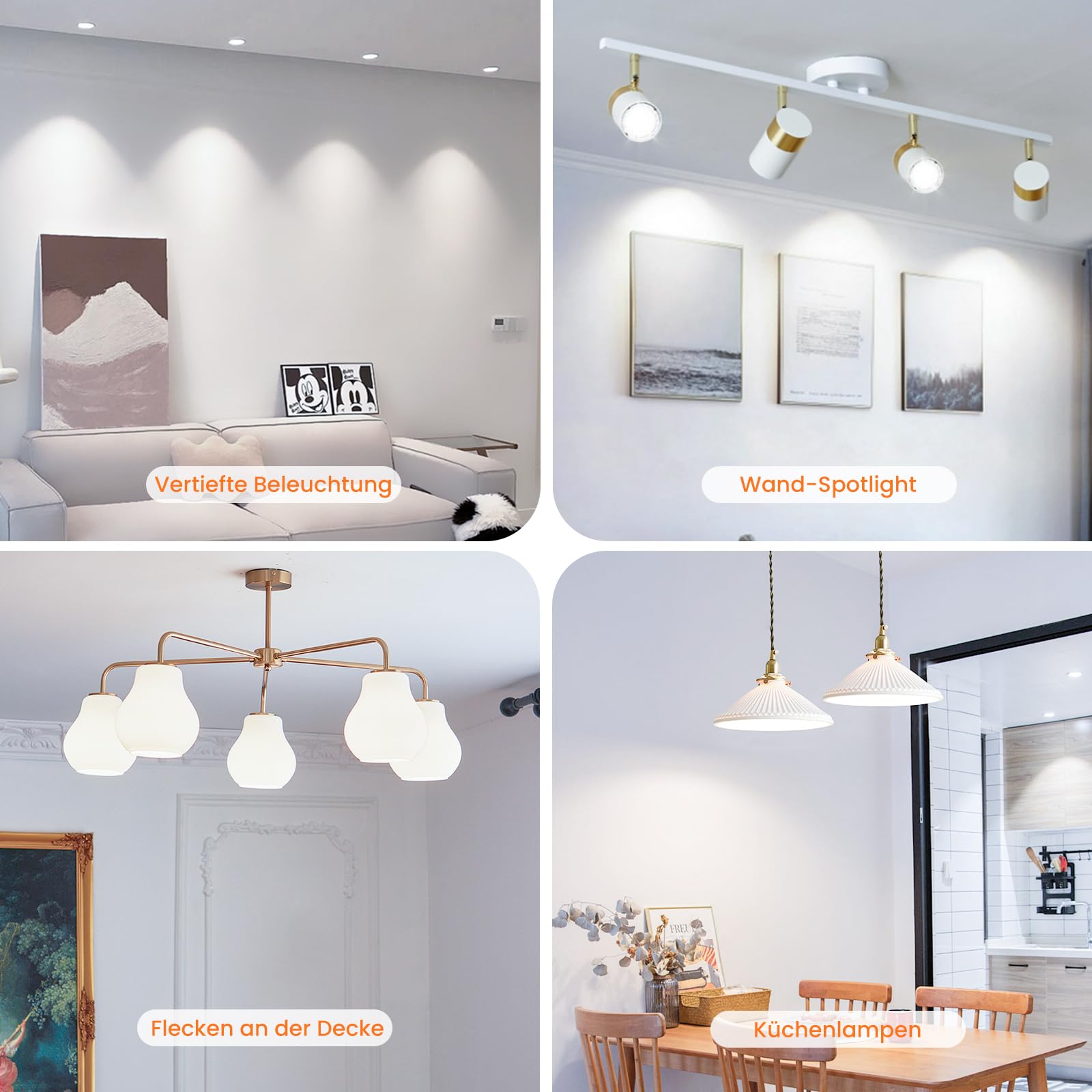 Alusso GU10 LED Lampe 7W kaltweiß 6000K 4er-Pack 630lm