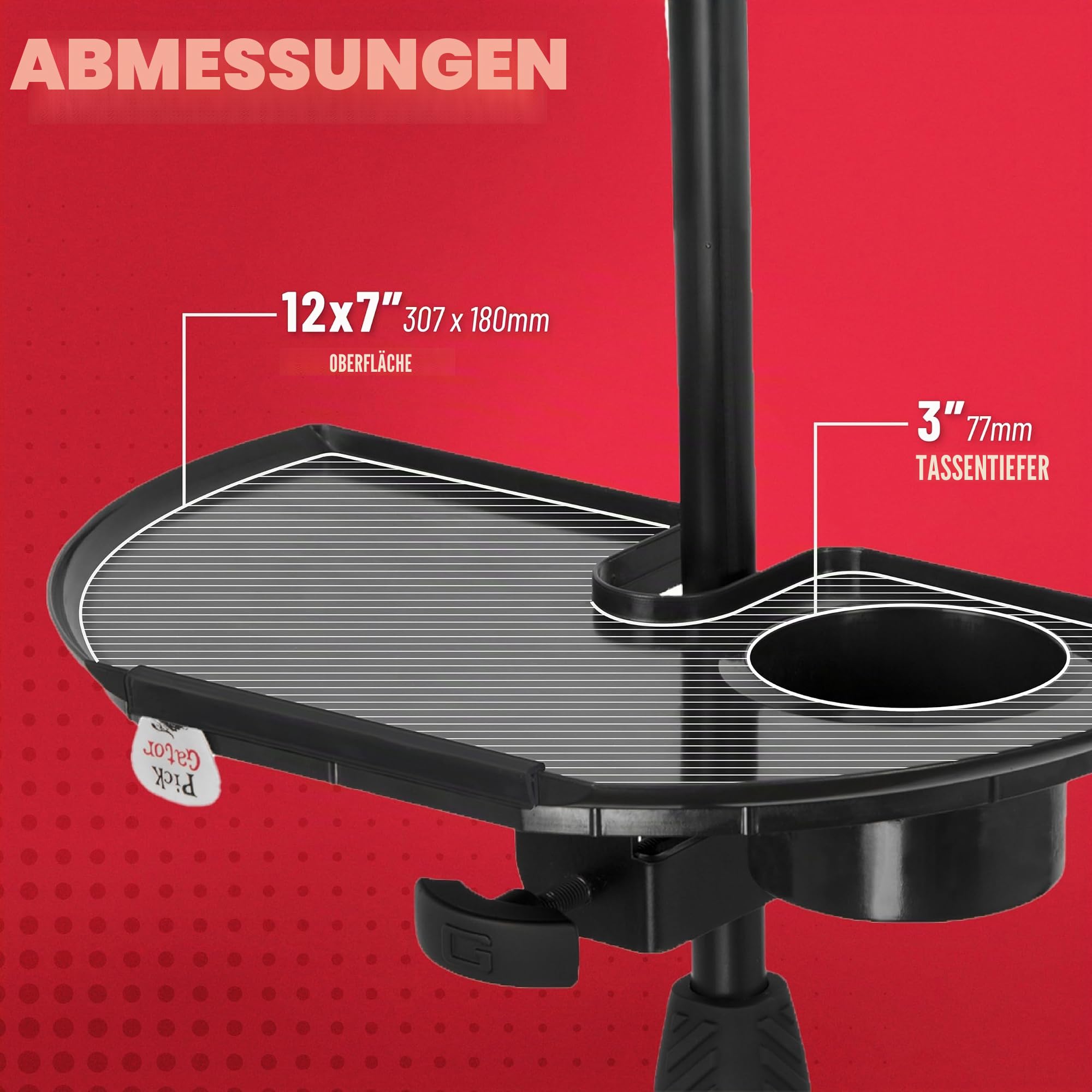 Gator Frameworks GFW-MIC-ACCTRAY Ablage Getränkehalter 30x18 cm