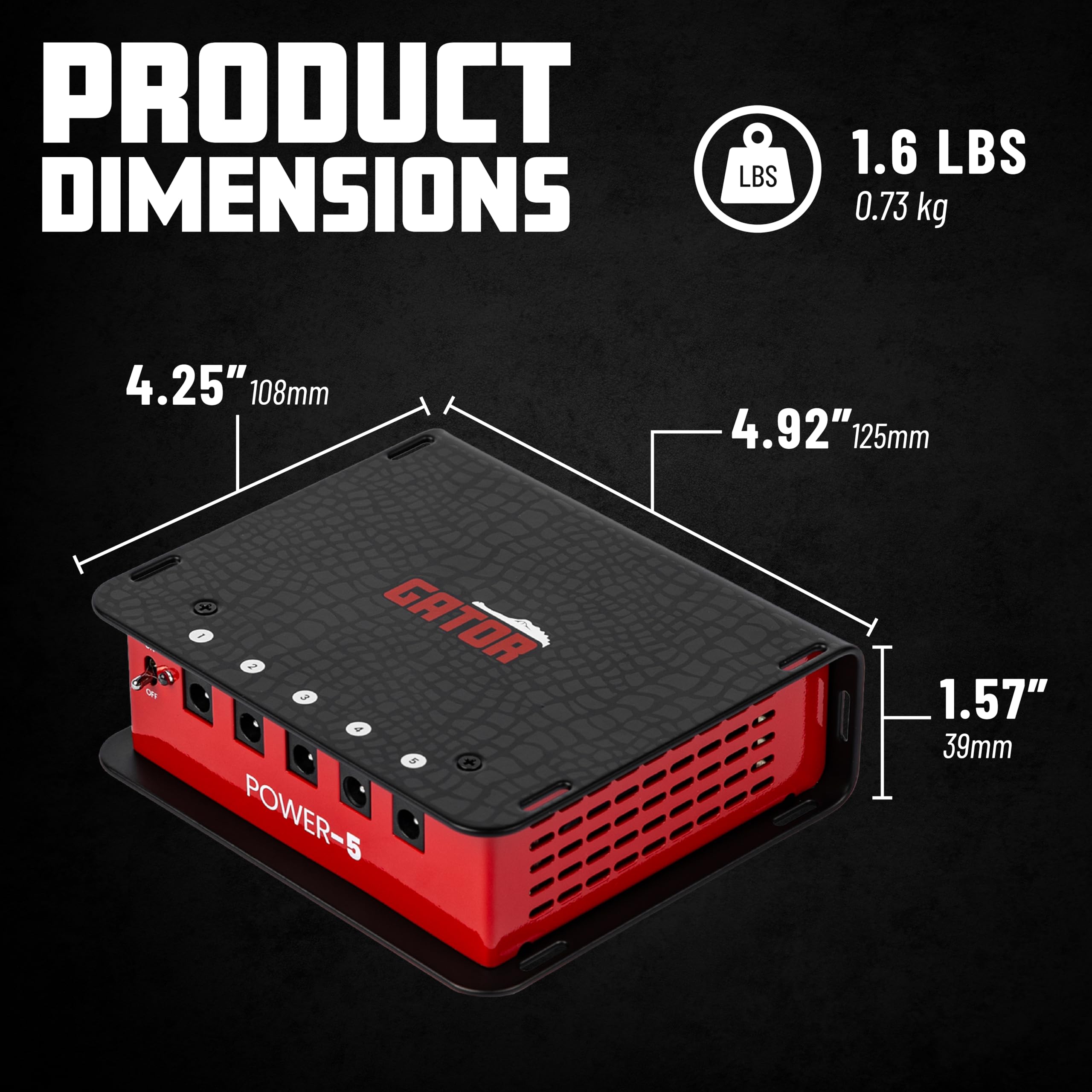 Gator GTR-PWR-5 Pedalboard-Netzteil 5x 9V isoliert
