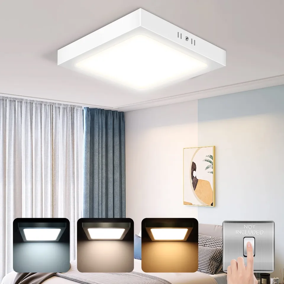 Alusso Recessed Deckenleuchte 18W quadratisch IP44 3-farbig