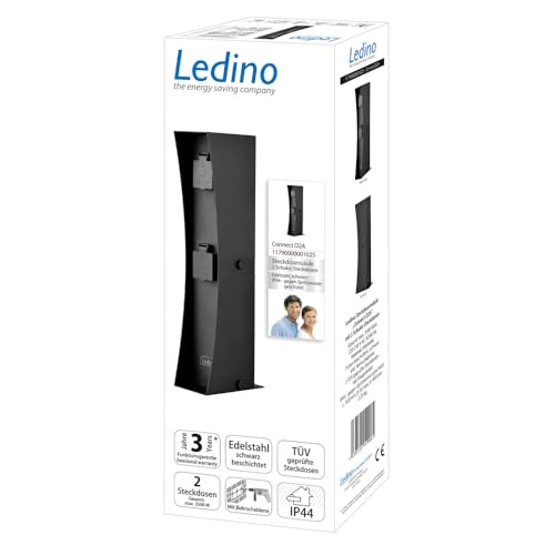 Ledino Ledar Connect D2A Steckdosensäule anthrazit 2-fach IP44