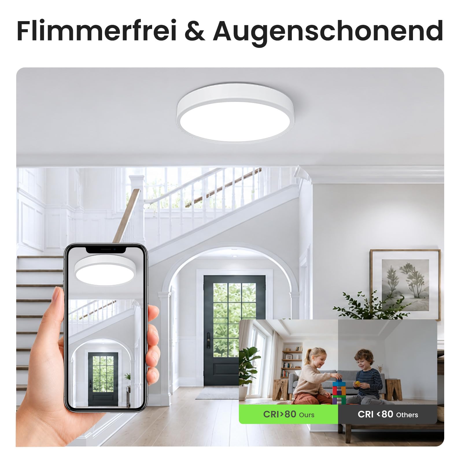 Alusso Deckenleuchte LED rund 1980lm 3CCT weiß IP44