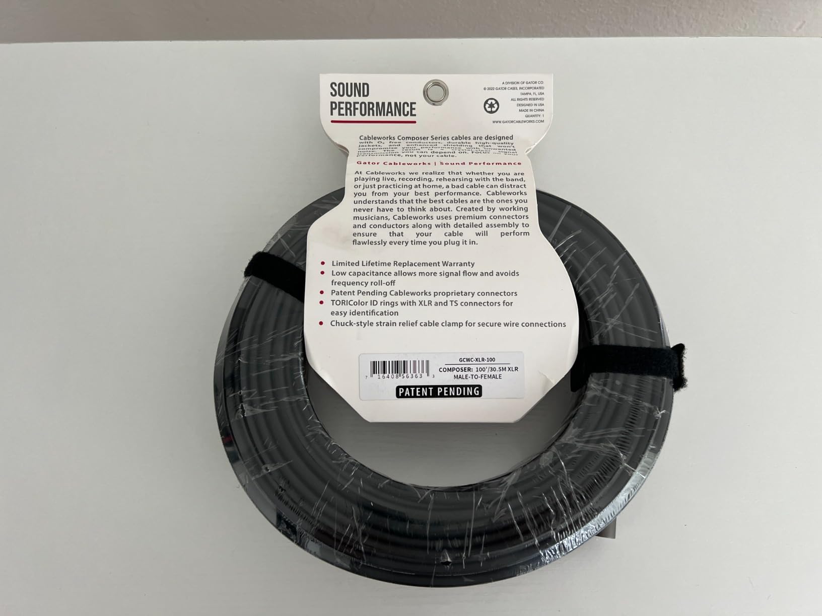 Gator Cableworks GCWC-XLR-100 Mikrofonkabel 30m XLR