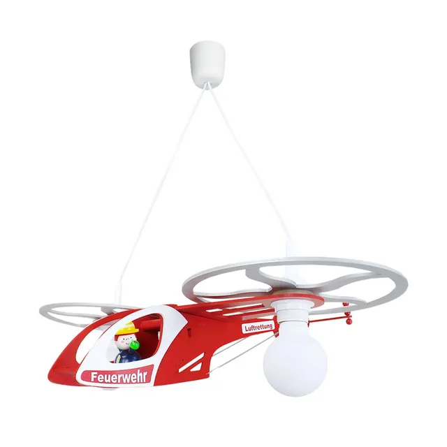 Elobra Kids Pendelleuchte Feuerwehr Helikopter Fred Holz