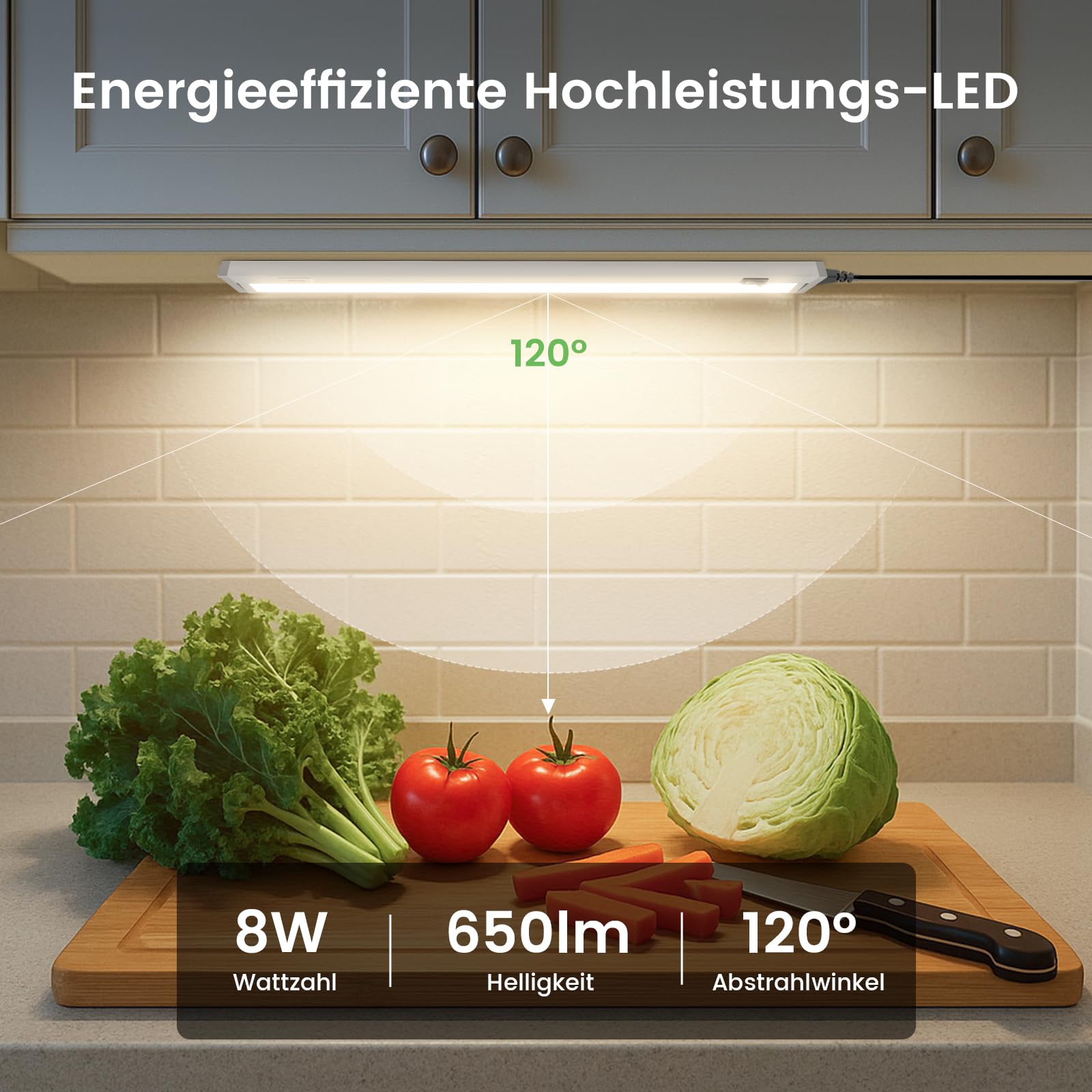 ALUSSO Unterbauleuchte 57cm schwenkbar LED 2 Stück warmweiß