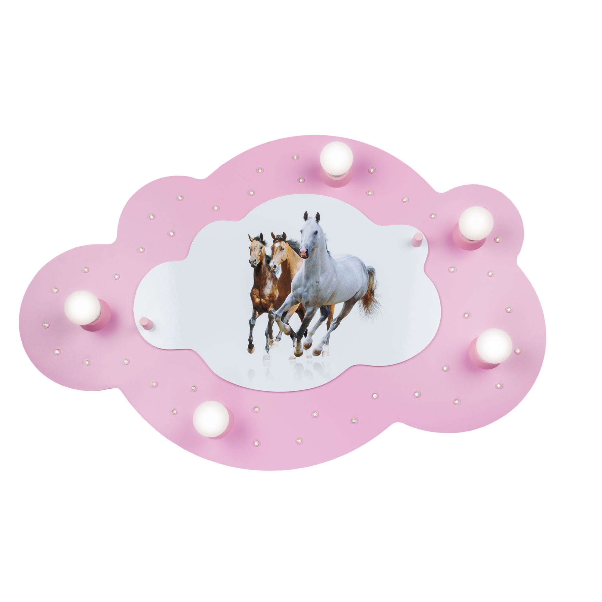 Elobra Kids Bildwolke Pferde Deckenleuchte rosa 75 cm