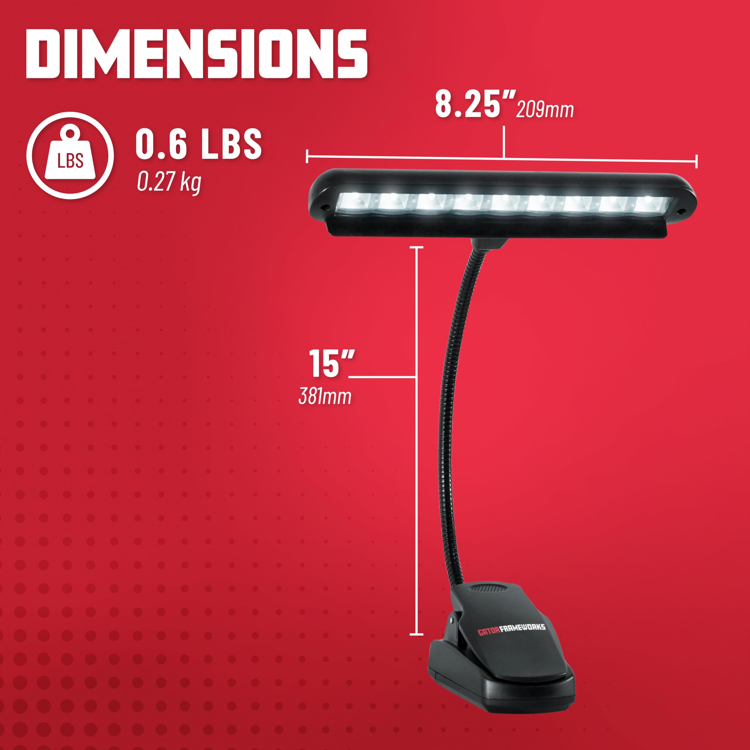 Gator Band GFW-MUS-LED Notenständer Lampe Ansteck-LED-Licht