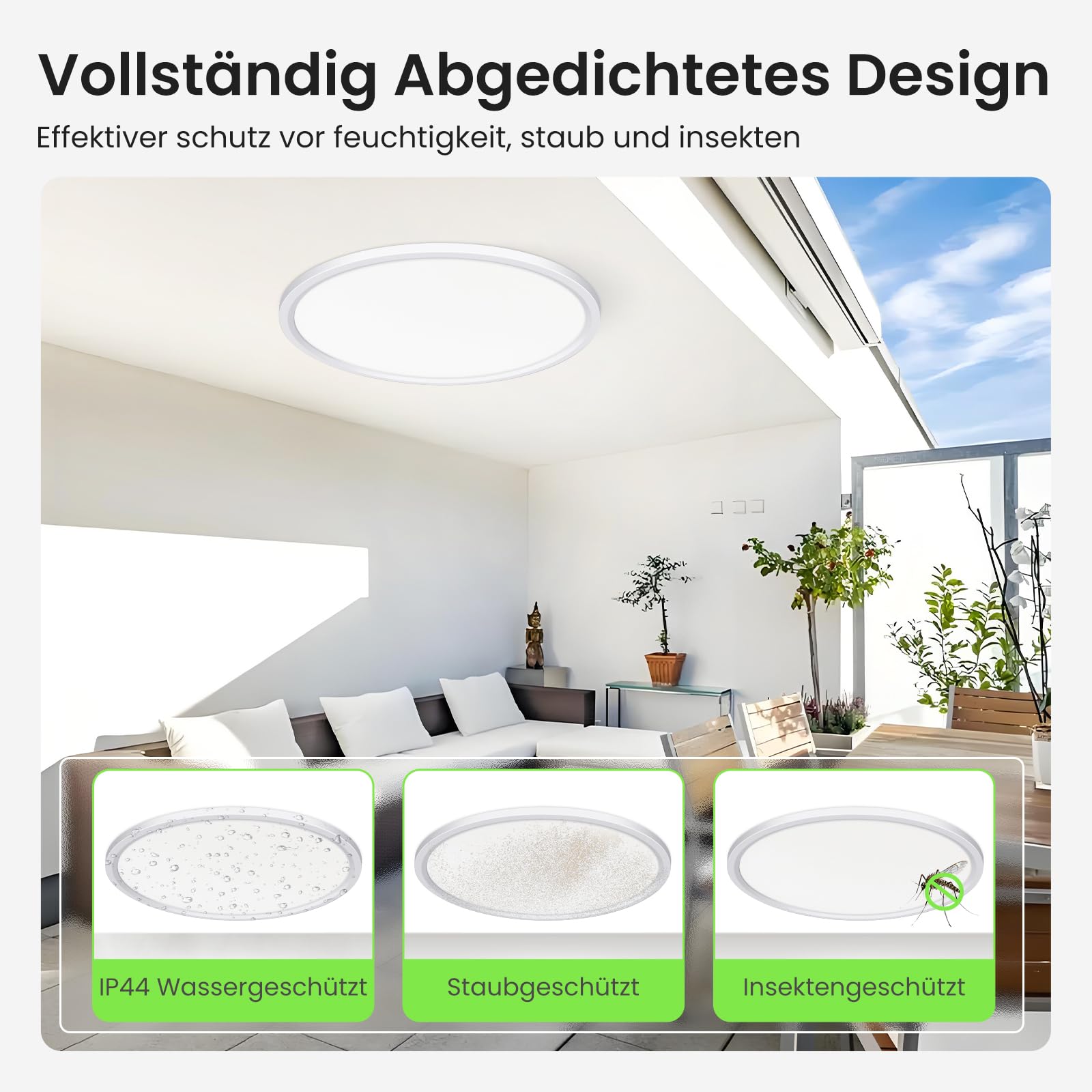 Alusso Recessed Ceiling Light Deckenleuchte 24W Ø29cm warmweiß