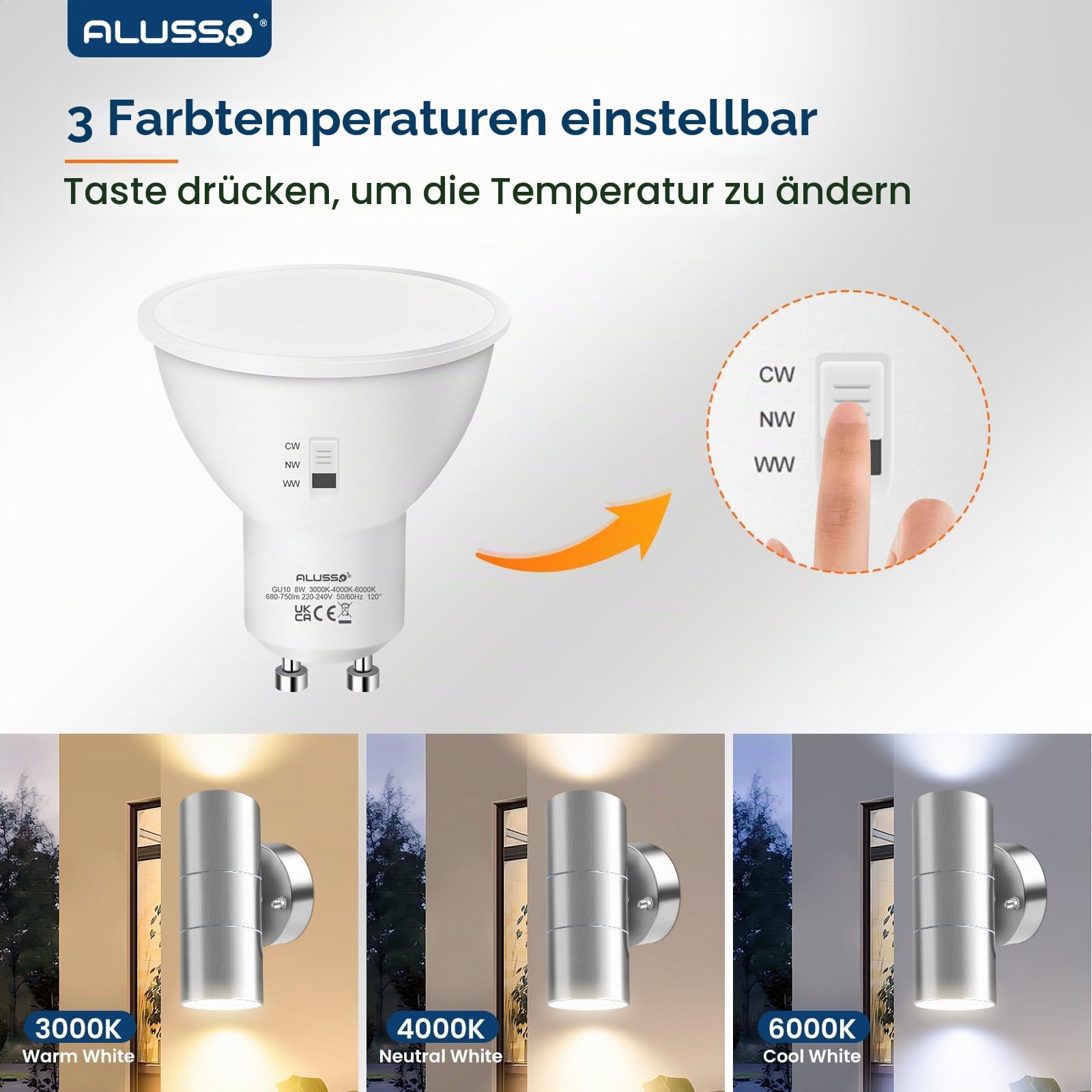 Alusso Security Light Außenleuchte Silber ohne Sensor