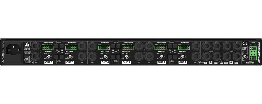 INTUSONIC INTUWORX DLA26 Splitter 2-in-6 Zonen mit EQ