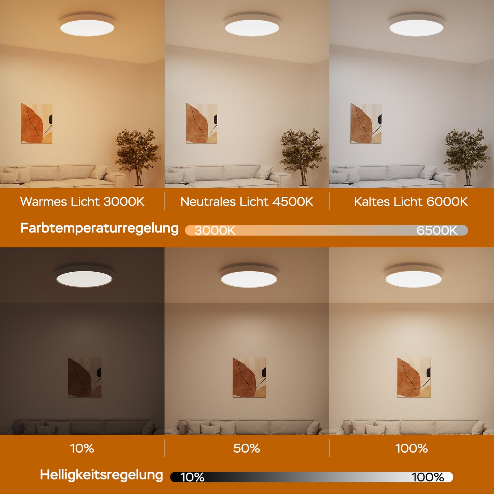 Modlicht LED Deckenleuchte 28W Ø30cm Weiß RGBIC Smart