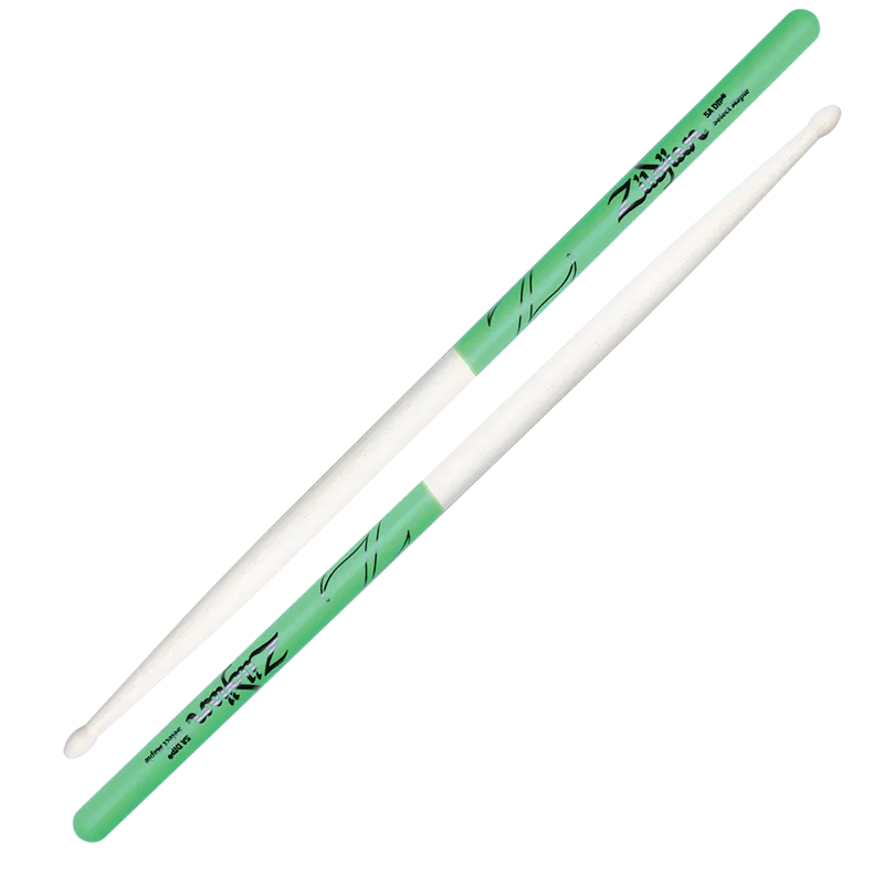 Zildjian 5A Maple Green DIP Drumsticks Ahorn Grip