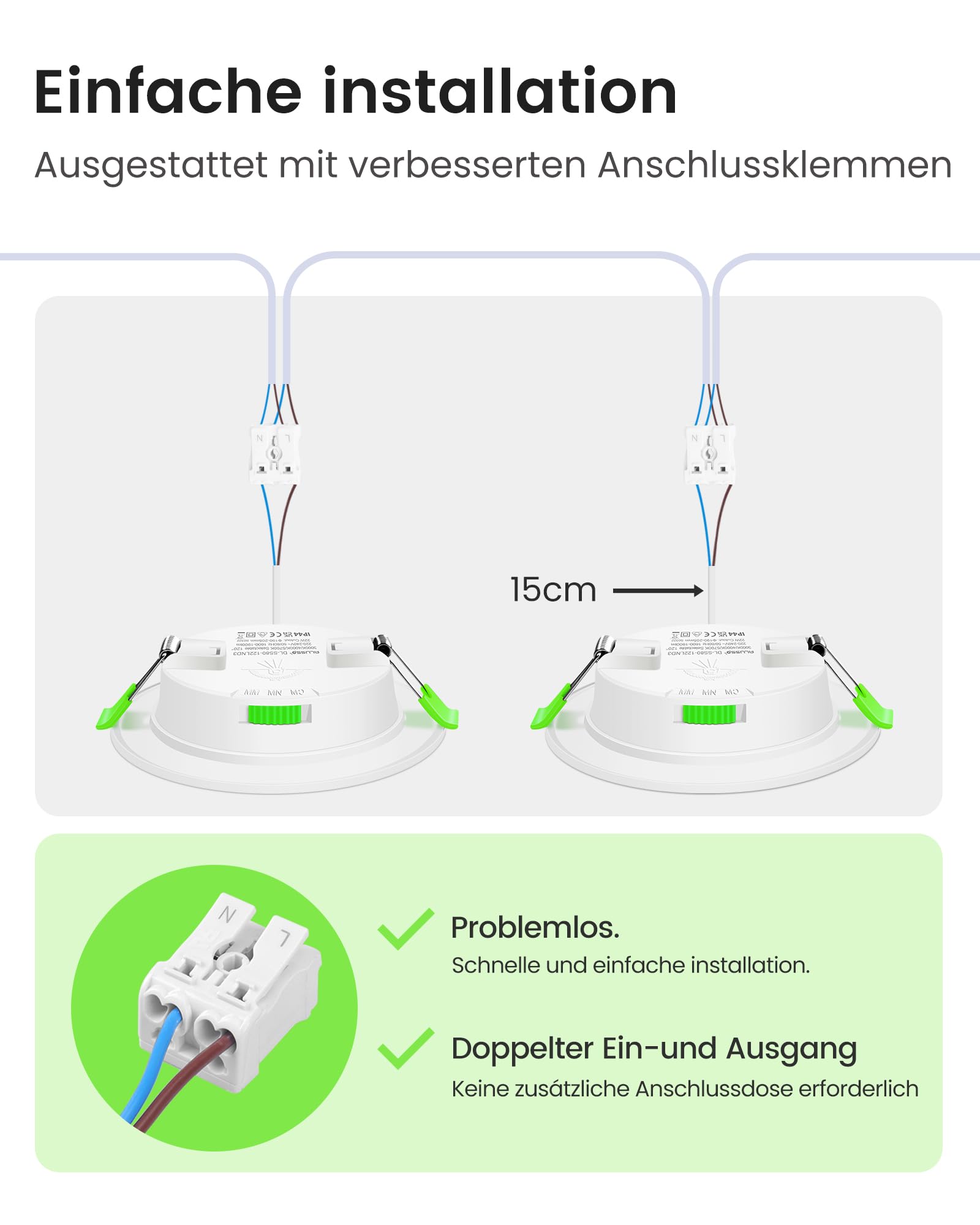 Alusso Recessed 22W Einbaustrahler 6er-Set 3CCT dimmbar IP44