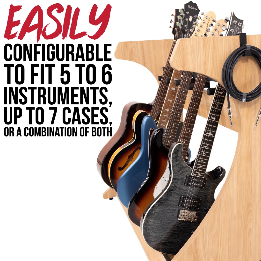 Gator Frameworks Elite Gitarrenständer Holz 5 Gitarren Schwarz