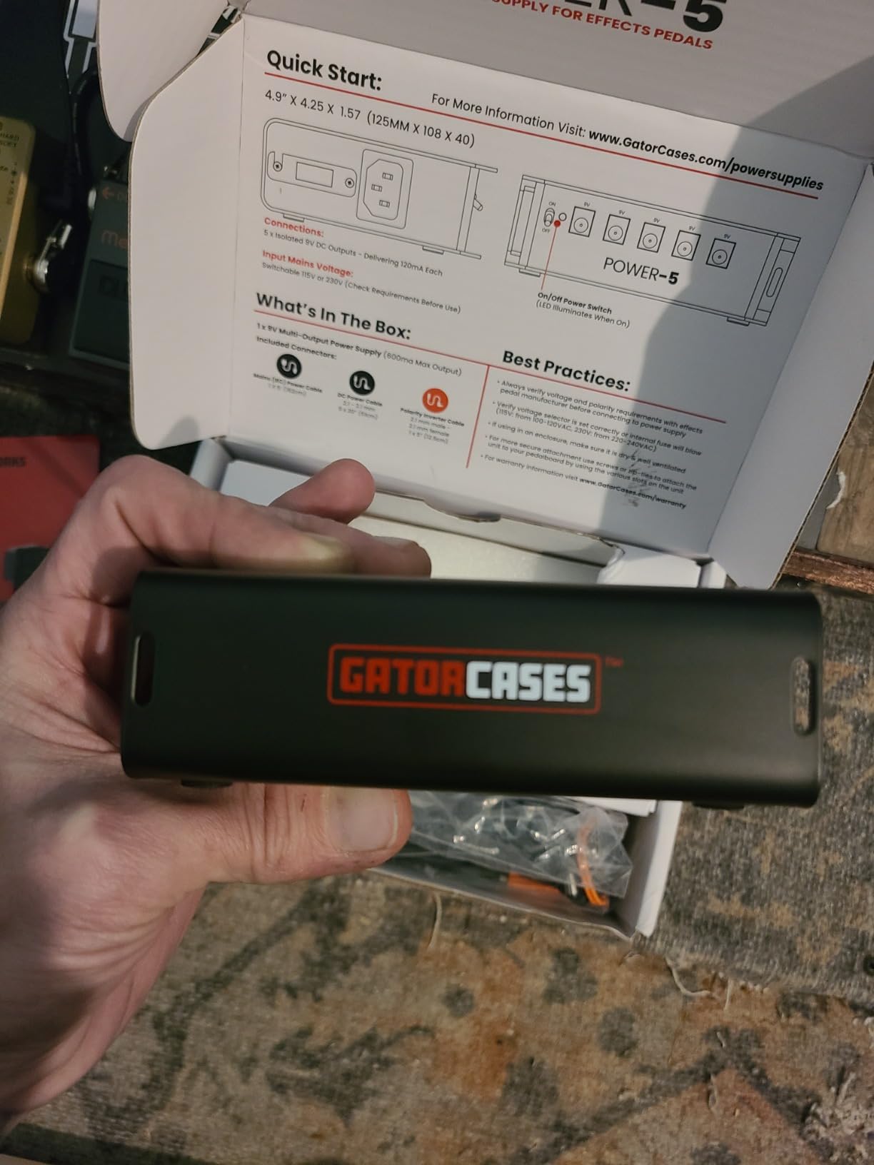 Gator GTR-PWR-5 Pedalboard-Netzteil 5x 9V isoliert