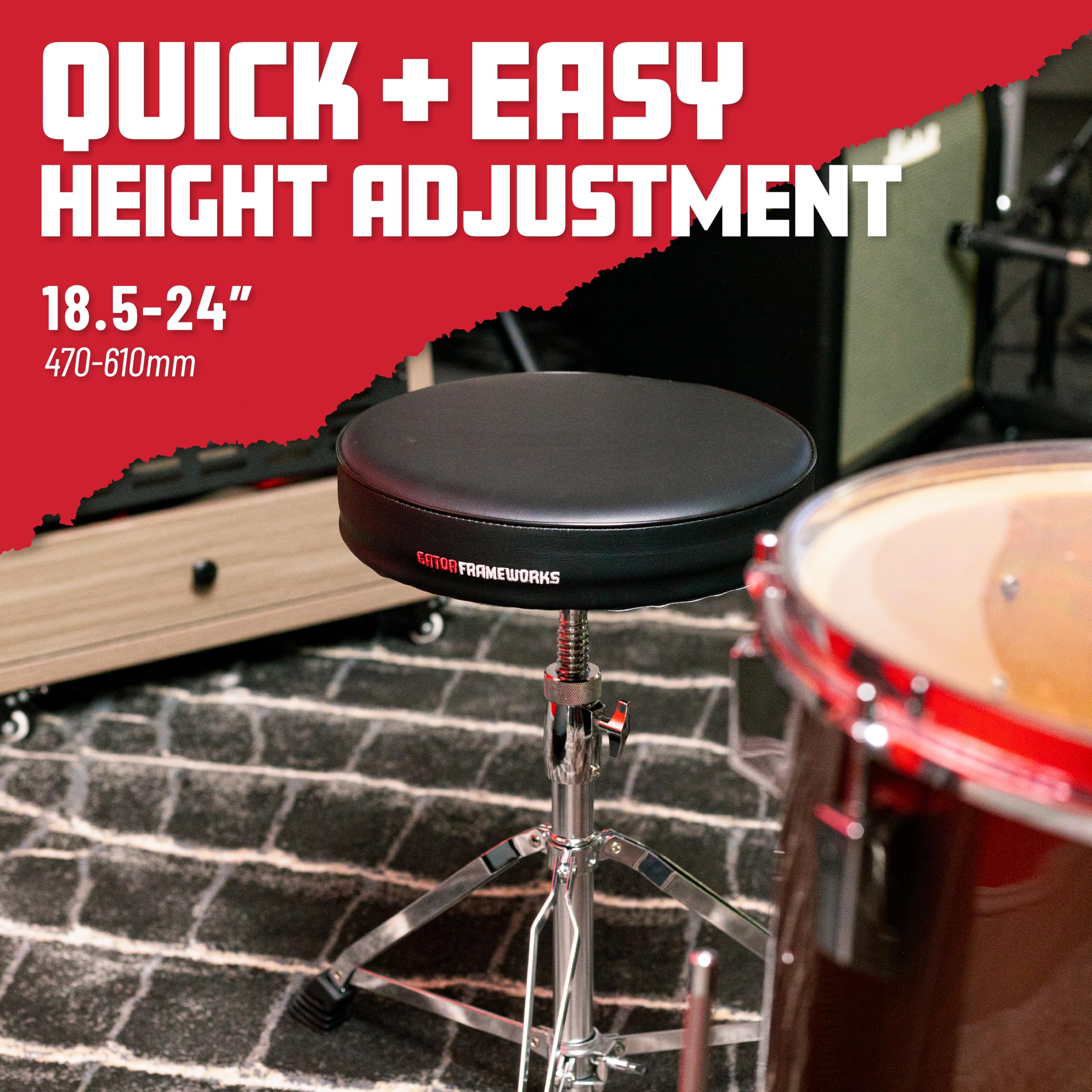 Gator Frameworks Drum-Hocker Höhenverstellbar Schwarz