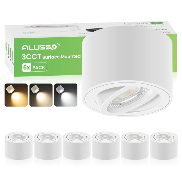 ALUSSO Aufbauspot Weiß 6W 540LM dimmbar 6er-Pack 3CCT
