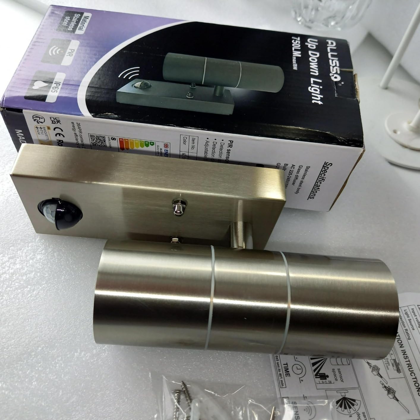 Alusso Security Light Außenlampe Sensor Silber GU10