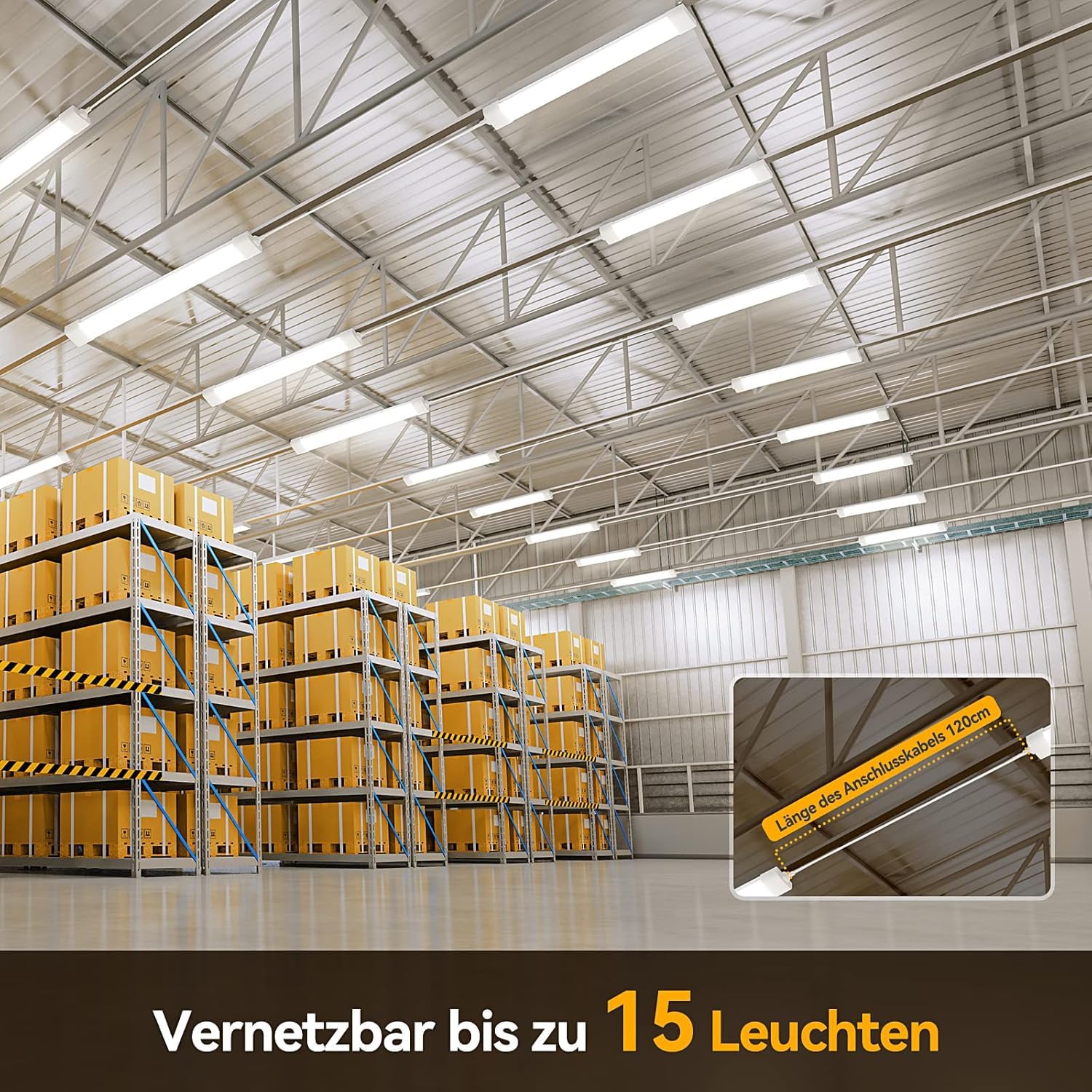 Modlicht LED Feuchtraumleuchte 120cm 36W neutralweiß