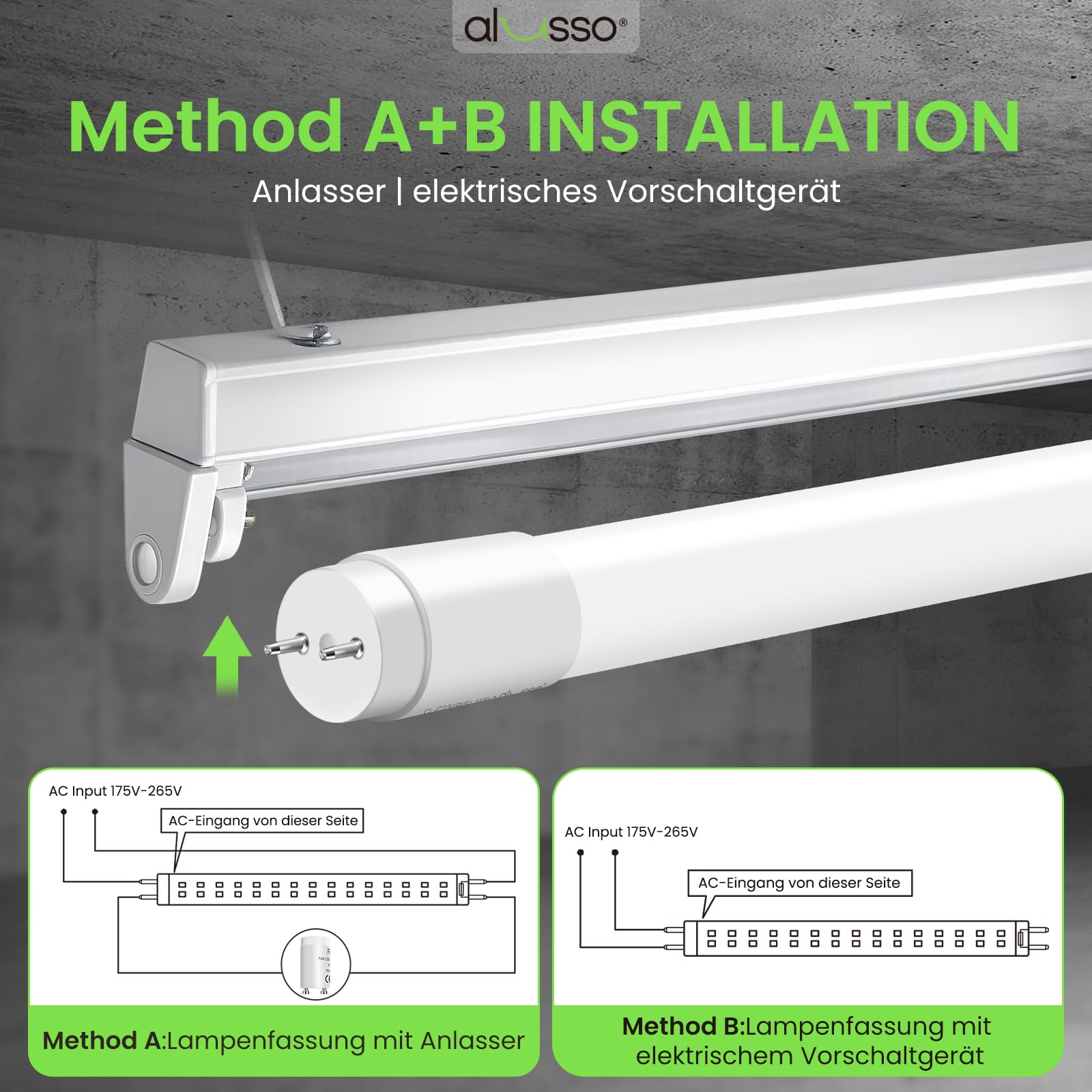 Alusso Bulb LED Röhre 60cm 6000K 9W 10er Pack kaltweiß