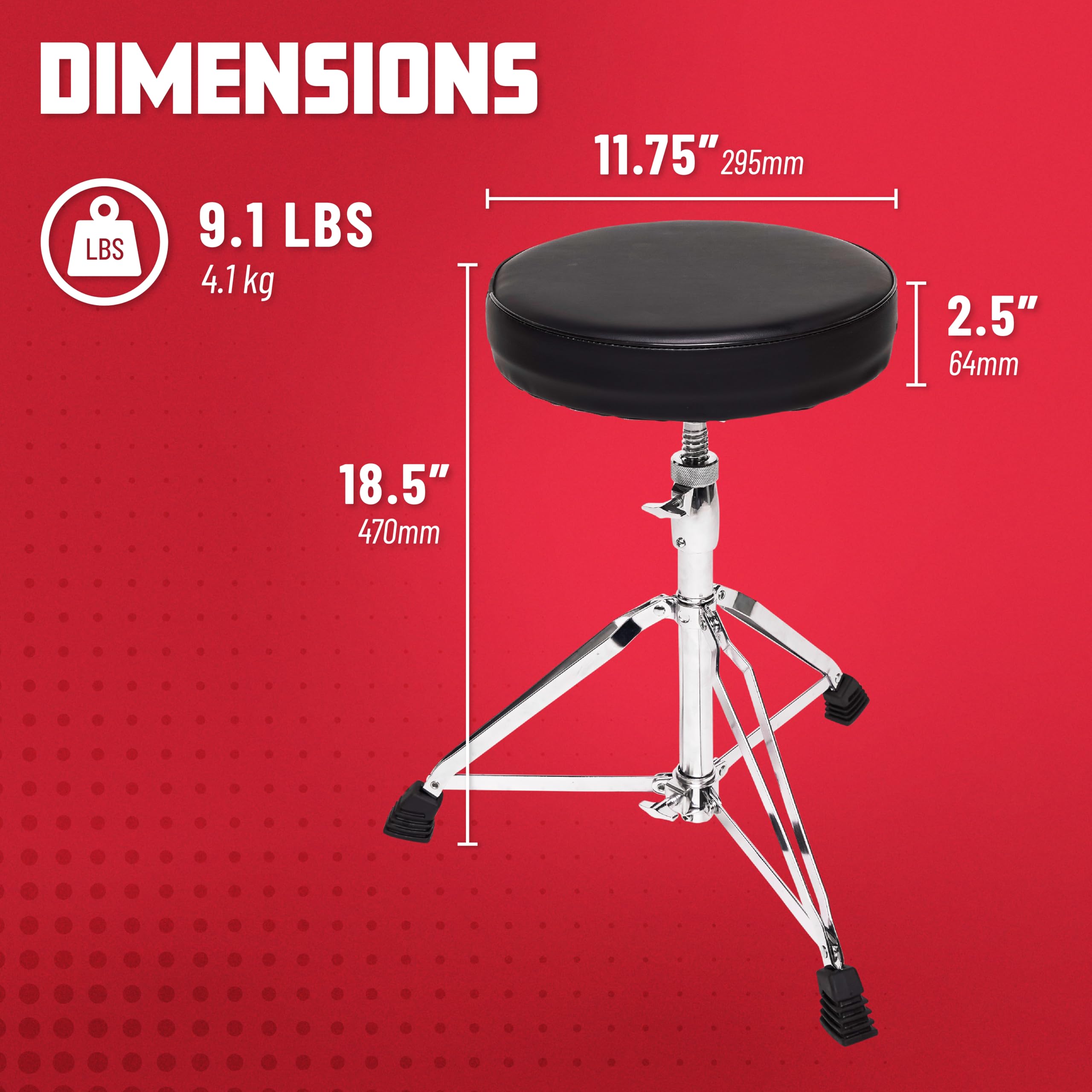 Gator Frameworks Drum-Hocker Höhenverstellbar Schwarz