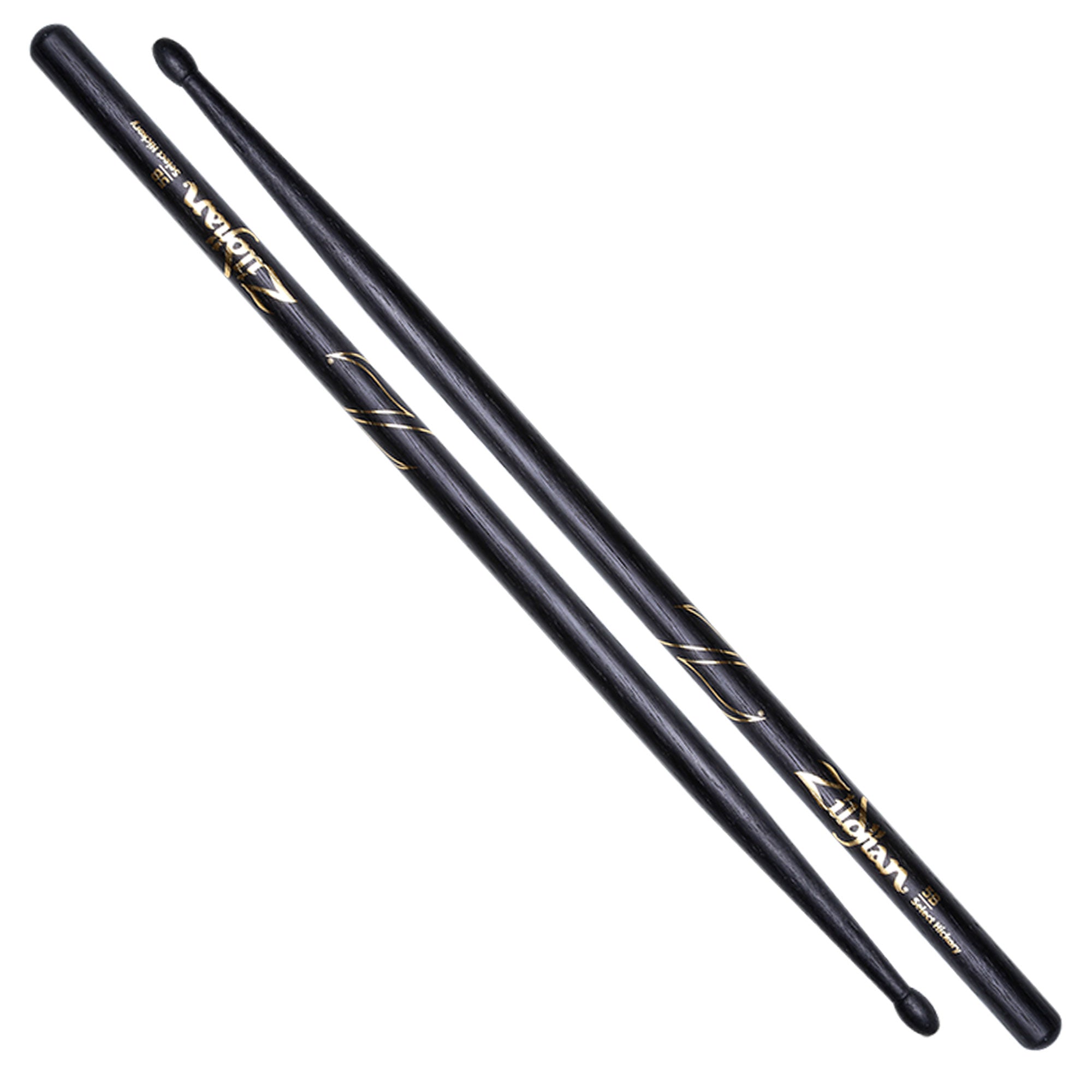Zildjian 5B Black Drumsticks Hickory Paar