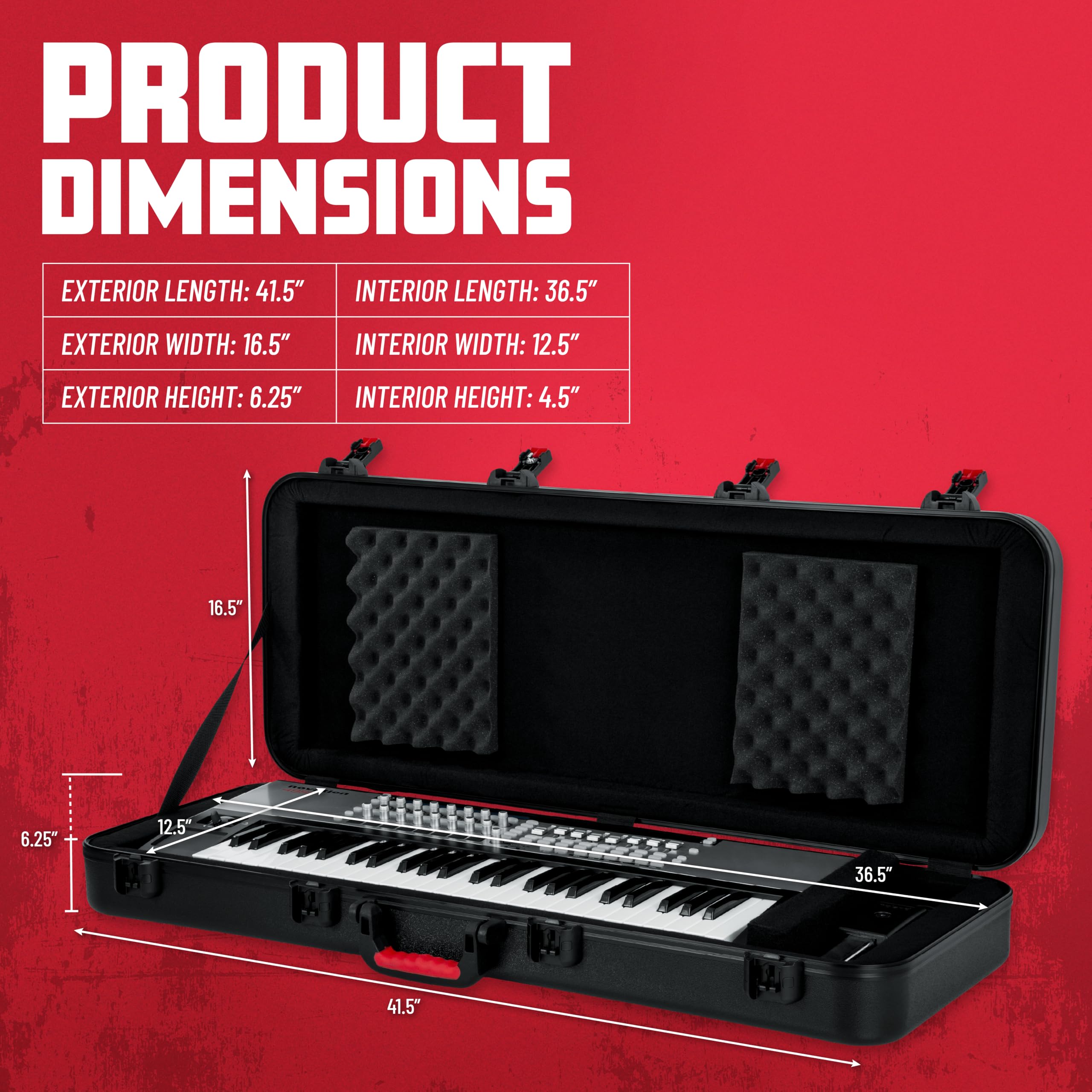 Gator GTSA-KEY49 Flight Case 49 Tasten Keyboard mit Rollen