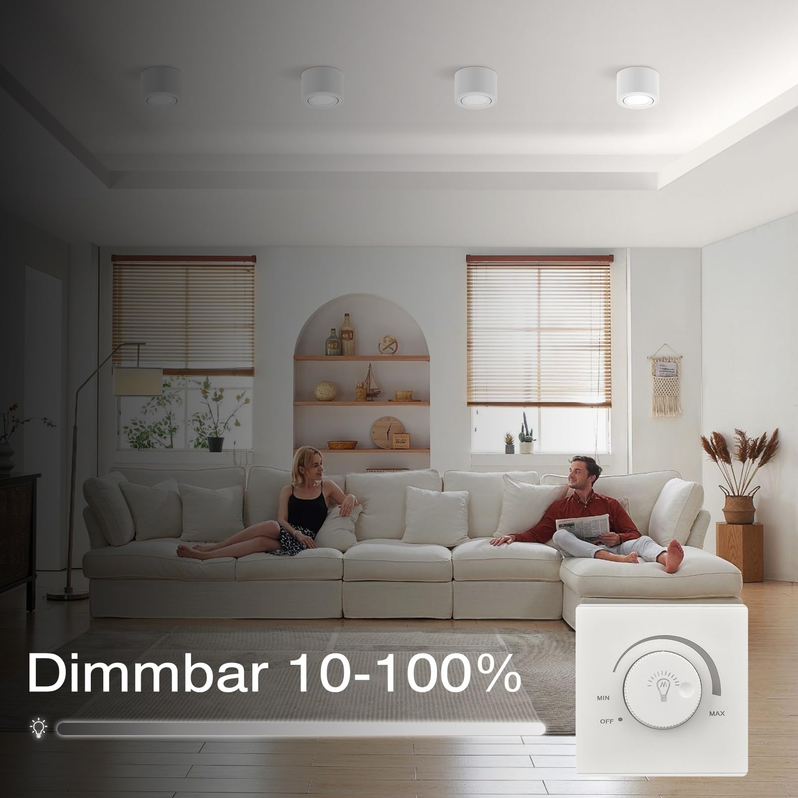 ALUSSO Aufbauspot Weiß 6W 540LM dimmbar 6er-Pack 3CCT