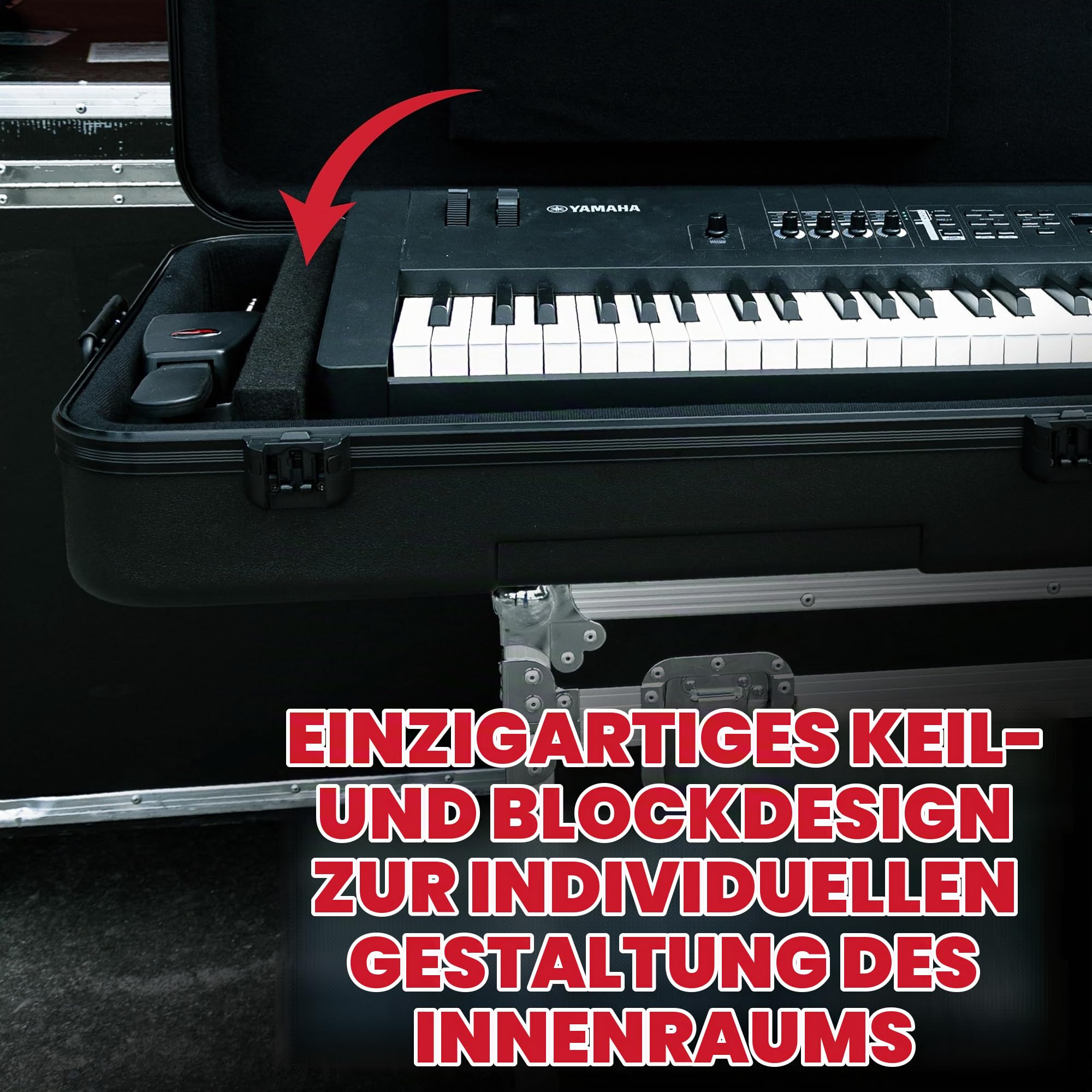 Gator GTSA-KEY49 Flight Case 49 Tasten Keyboard mit Rollen