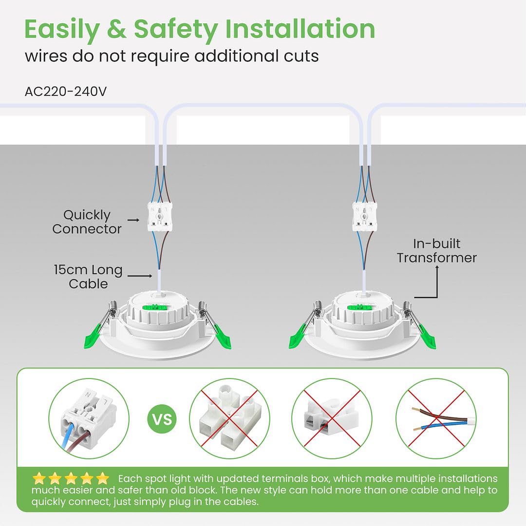 Alusso Recessed Ceiling Light 12er Set 6W 3CCT dimmbar