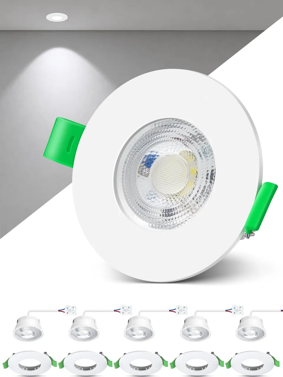 Alusso Einbaustrahler LED 6000K weiß 68-75mm 5W IP44