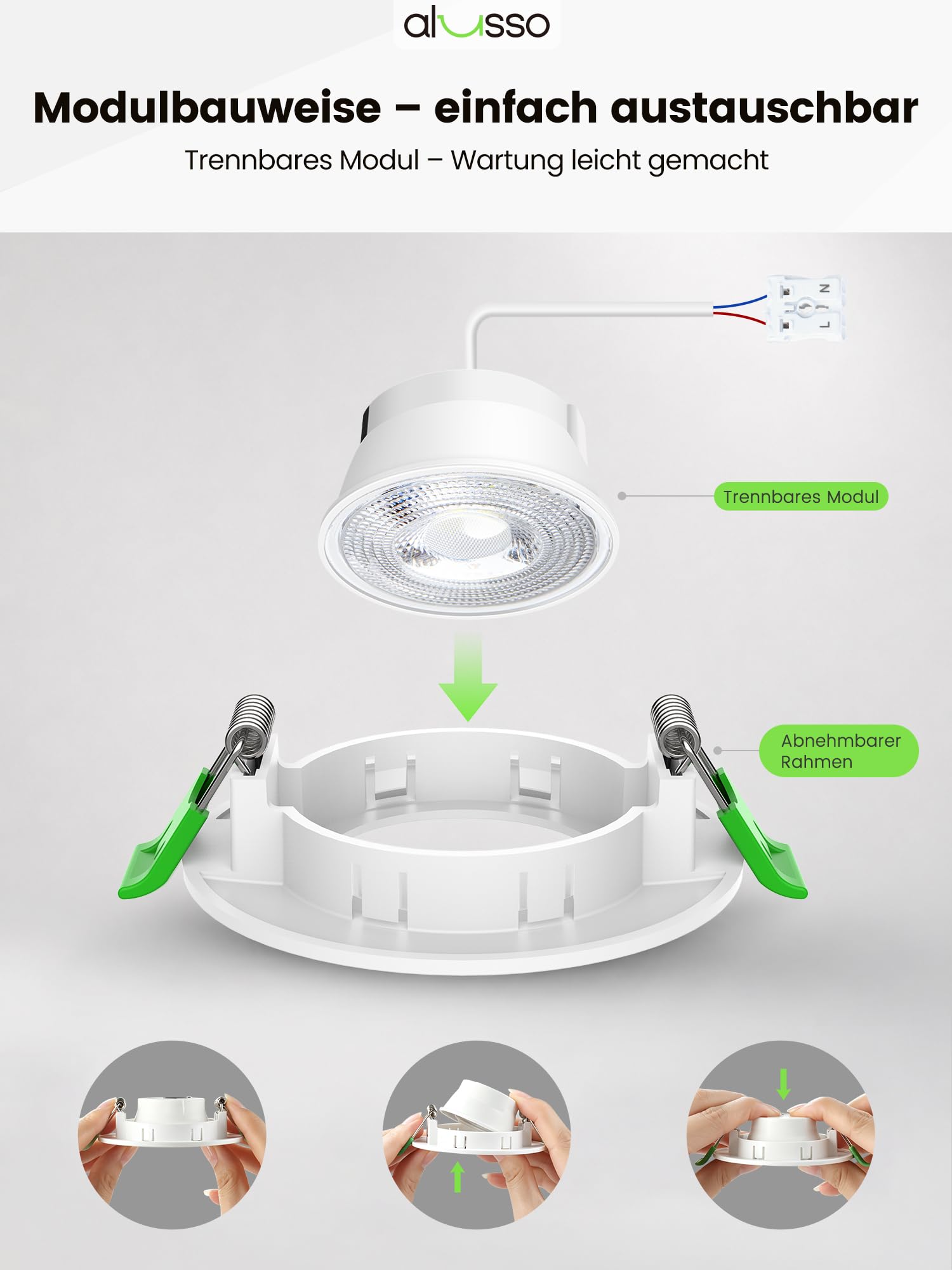 Alusso Einbaustrahler LED 6000K weiß 68-75mm 5W IP44