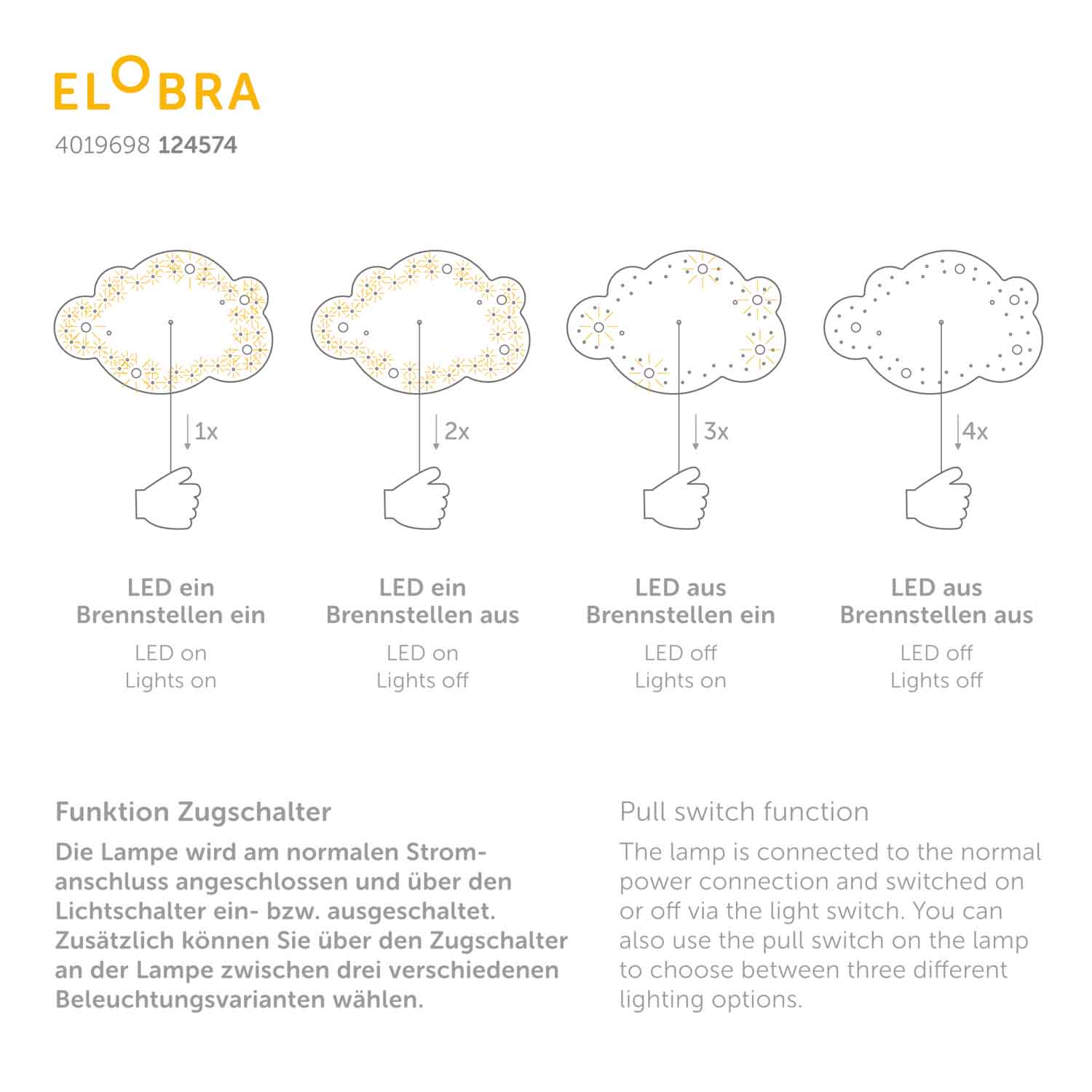 Elobra Kids Sternenwolke M Bildwolke Deckenleuchte LED