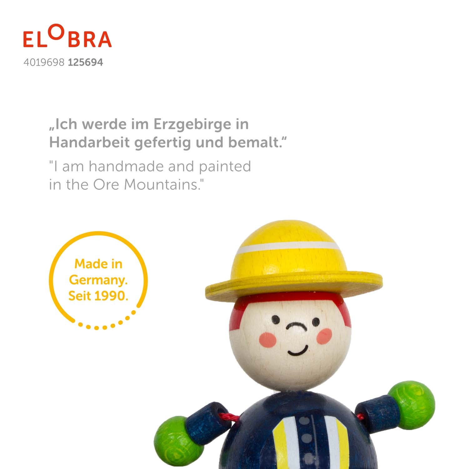 Elobra Kids Feuerwehr Fred Pendelleuchte rot-weiss Holz