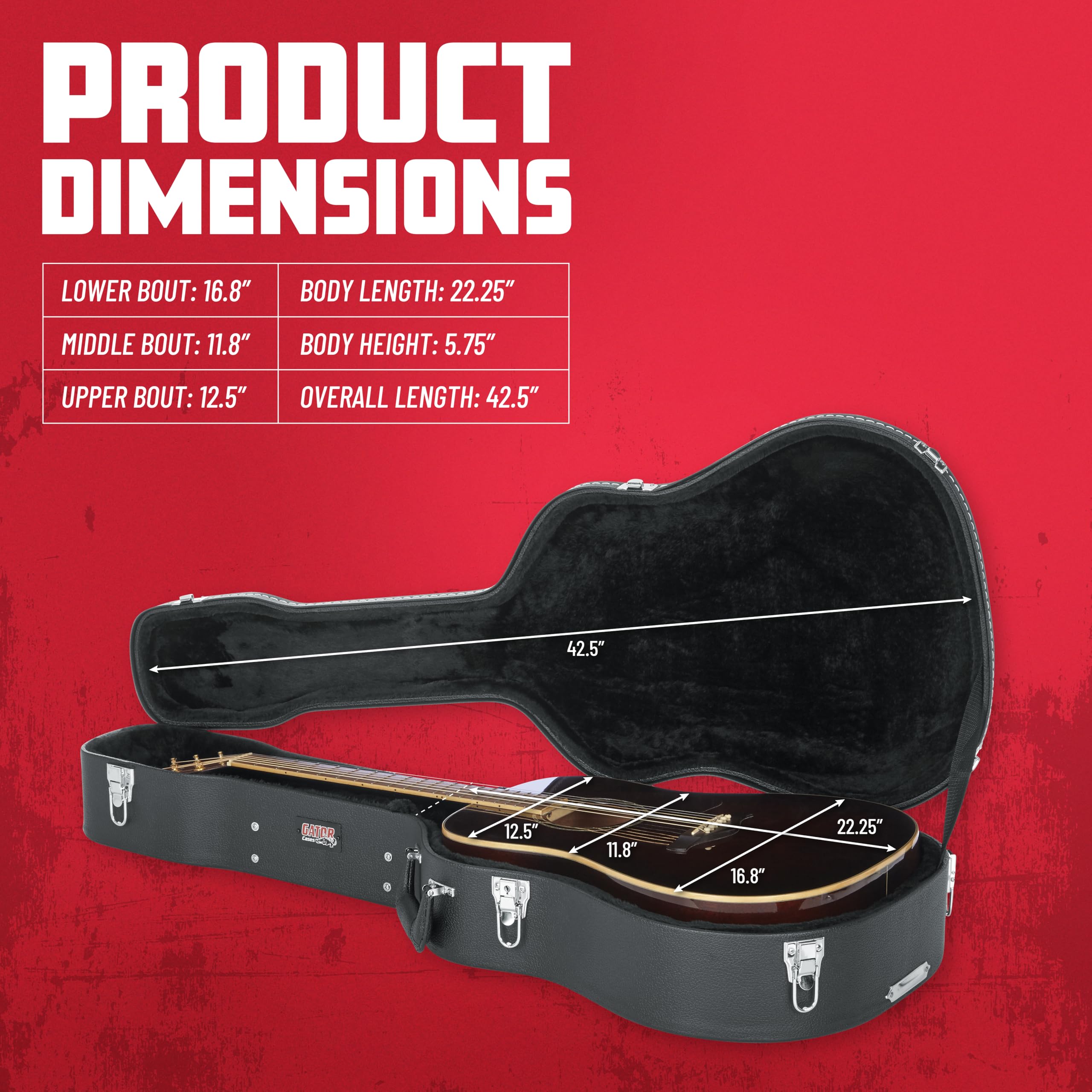 Gator GW-Dread Gitarrenkoffer Dreadnought Holz Hartschale