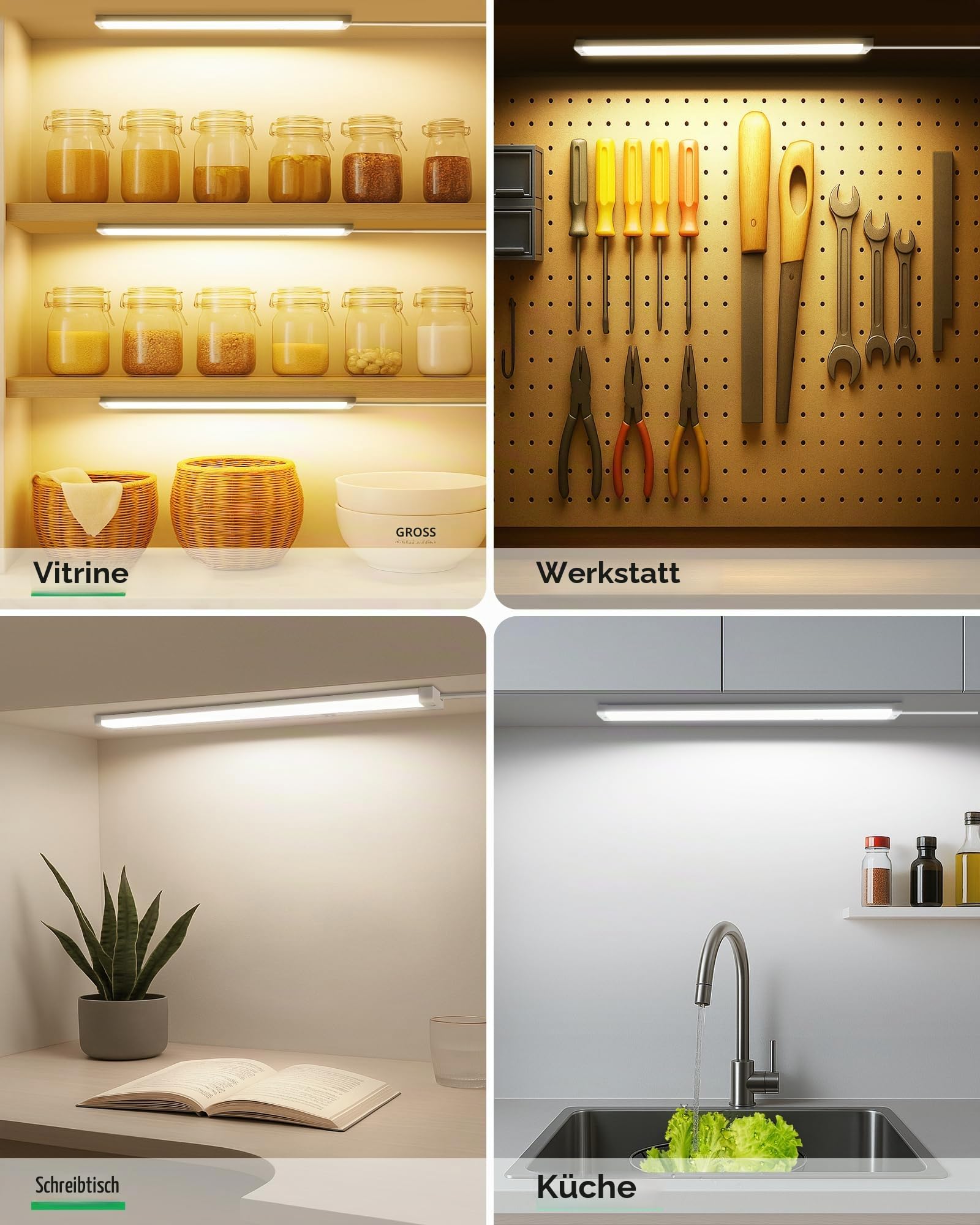 Alusso Cabinet Light Unterbauleuchte 40cm 2er Set dimmbar