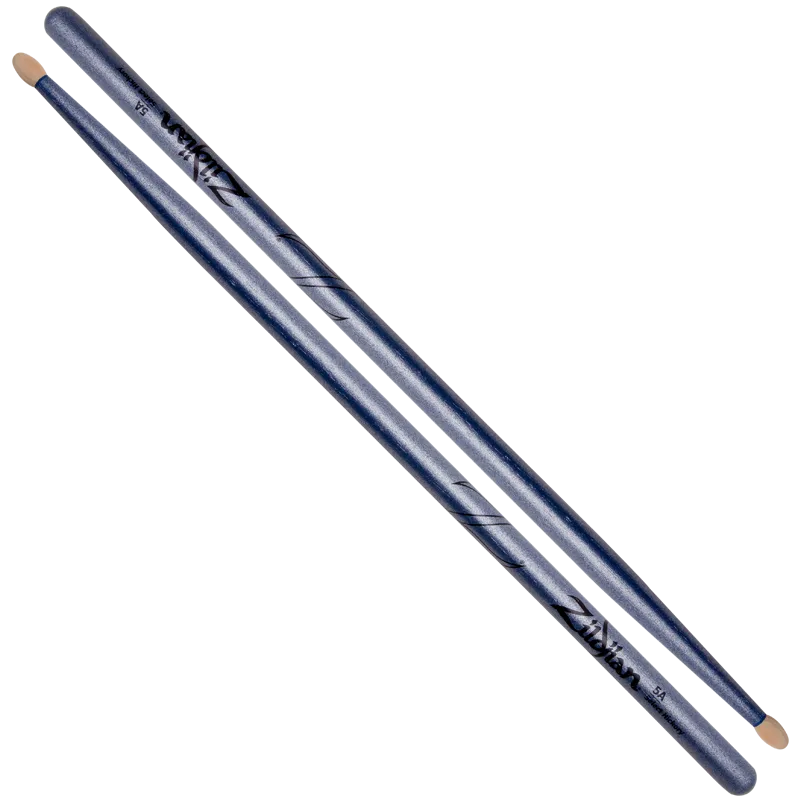 Zildjian 5A Chroma Blue Drumsticks Hickory metallic blau