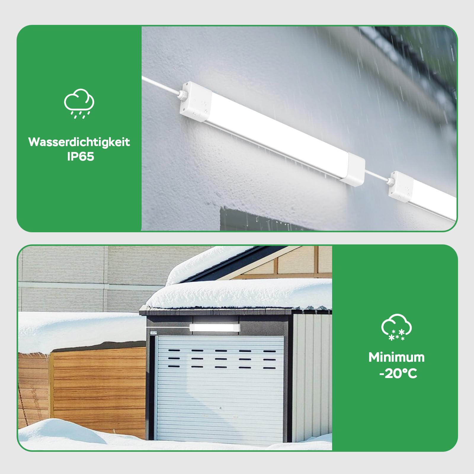 Modlicht LED Feuchtraumleuchte 60cm 18W Wannenleuchte 4000K 1x