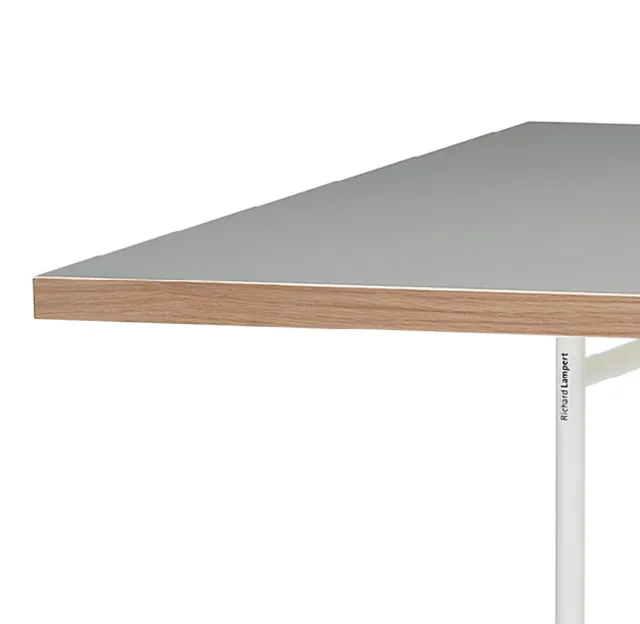 Richard Lampert Tische 1600x800 Tisch Linoleum grau Eichekante