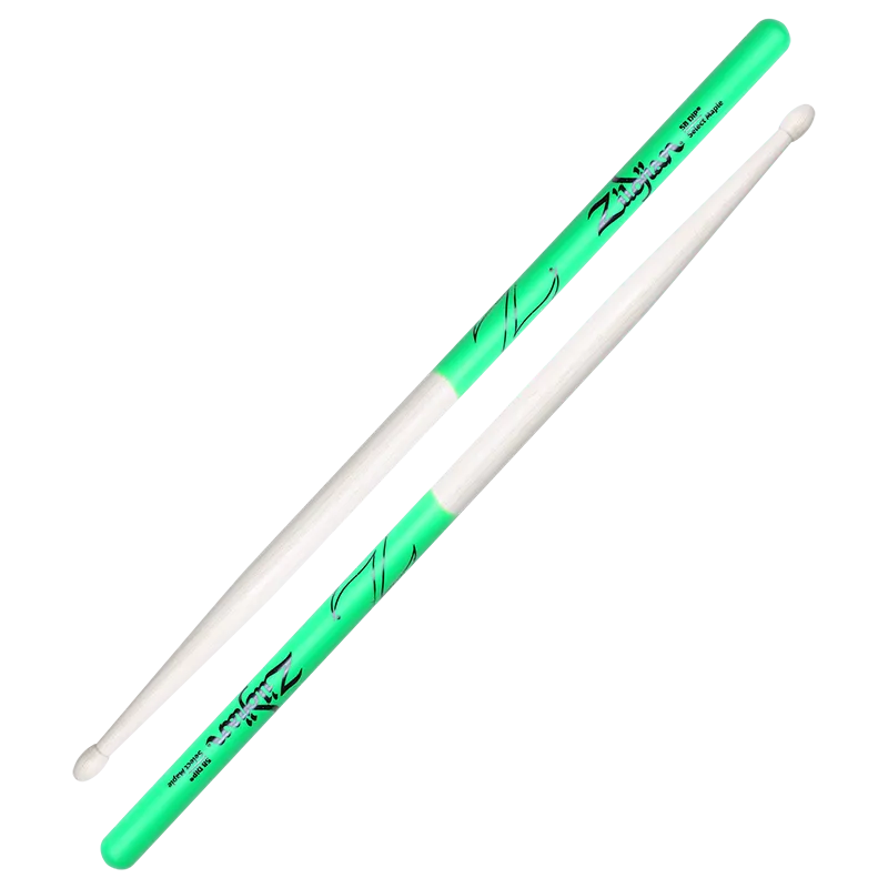 Zildjian 5B Maple Green DIP Drumsticks Ahorn grün