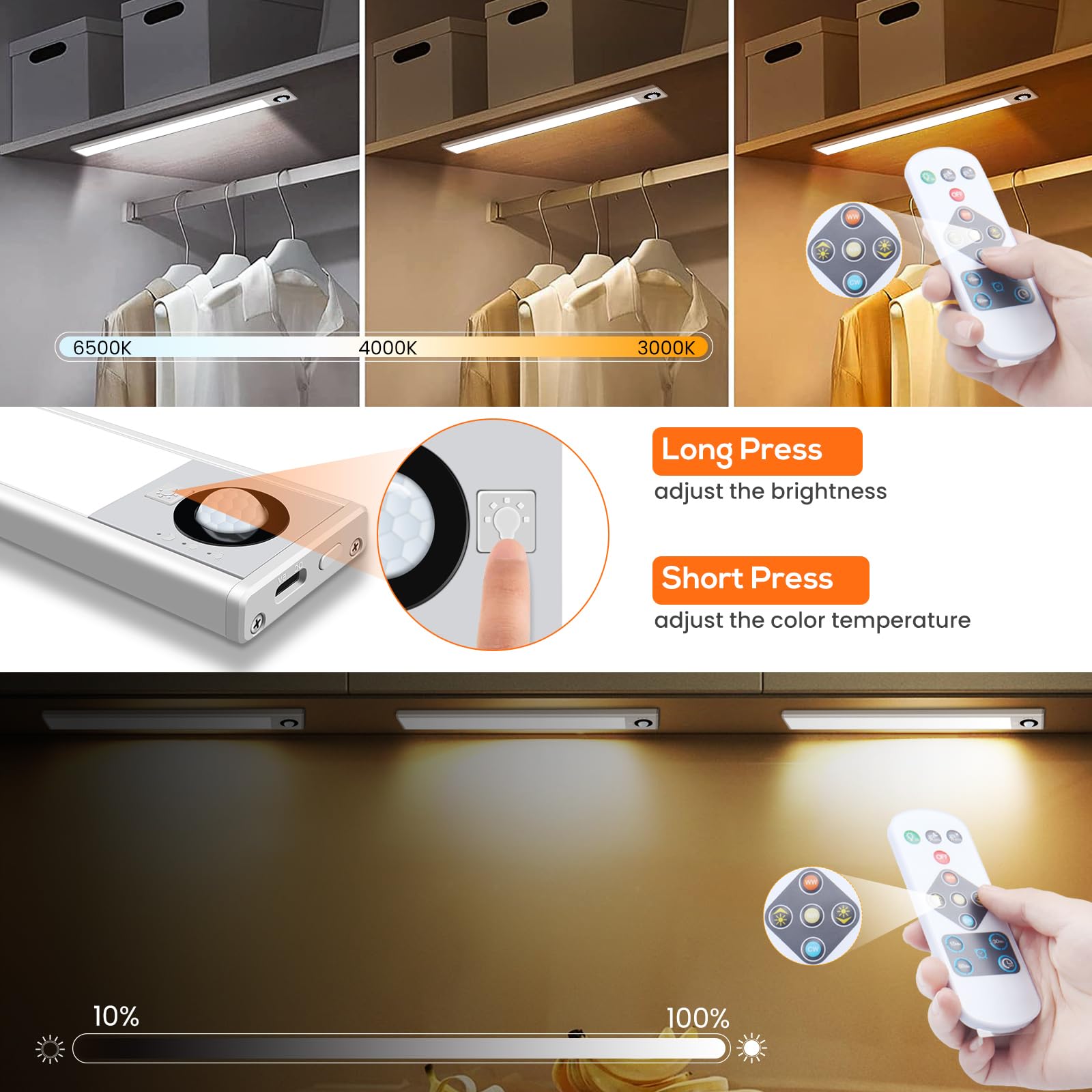 Alusso Cabinet Light 30cm LED Schrankbeleuchtung Bewegungsmelder