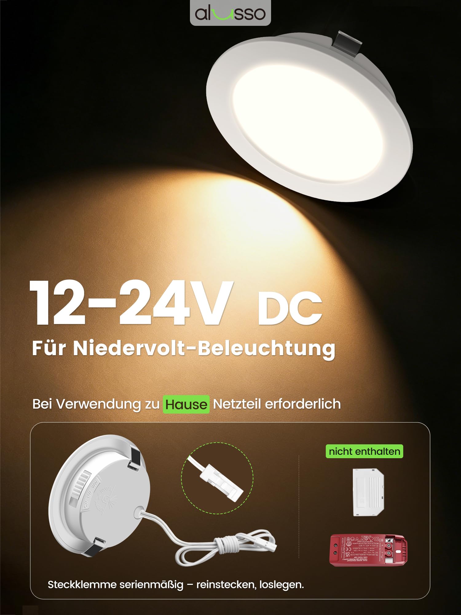 Alusso LED Einbaustrahler weiß 55-58mm 4W IP44