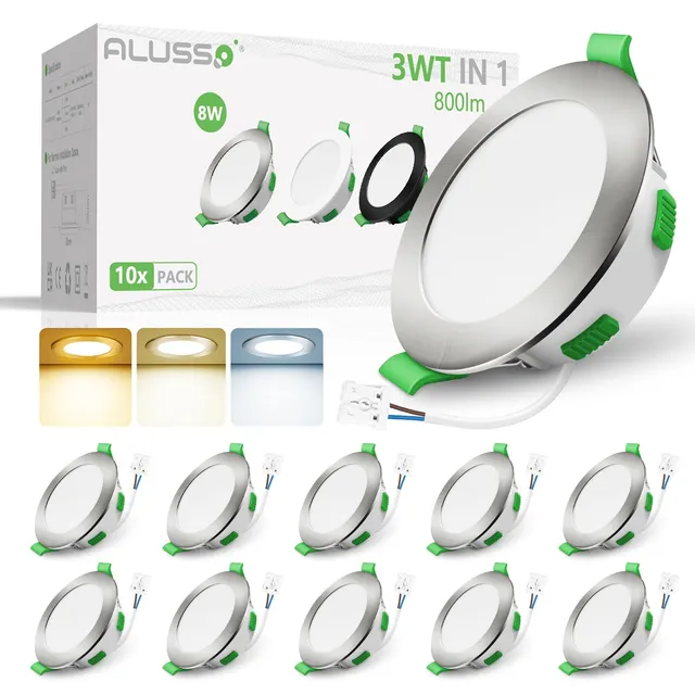 Alusso Recessed Ceiling Light Einbaustrahler 68mm 10er Set 3CCT