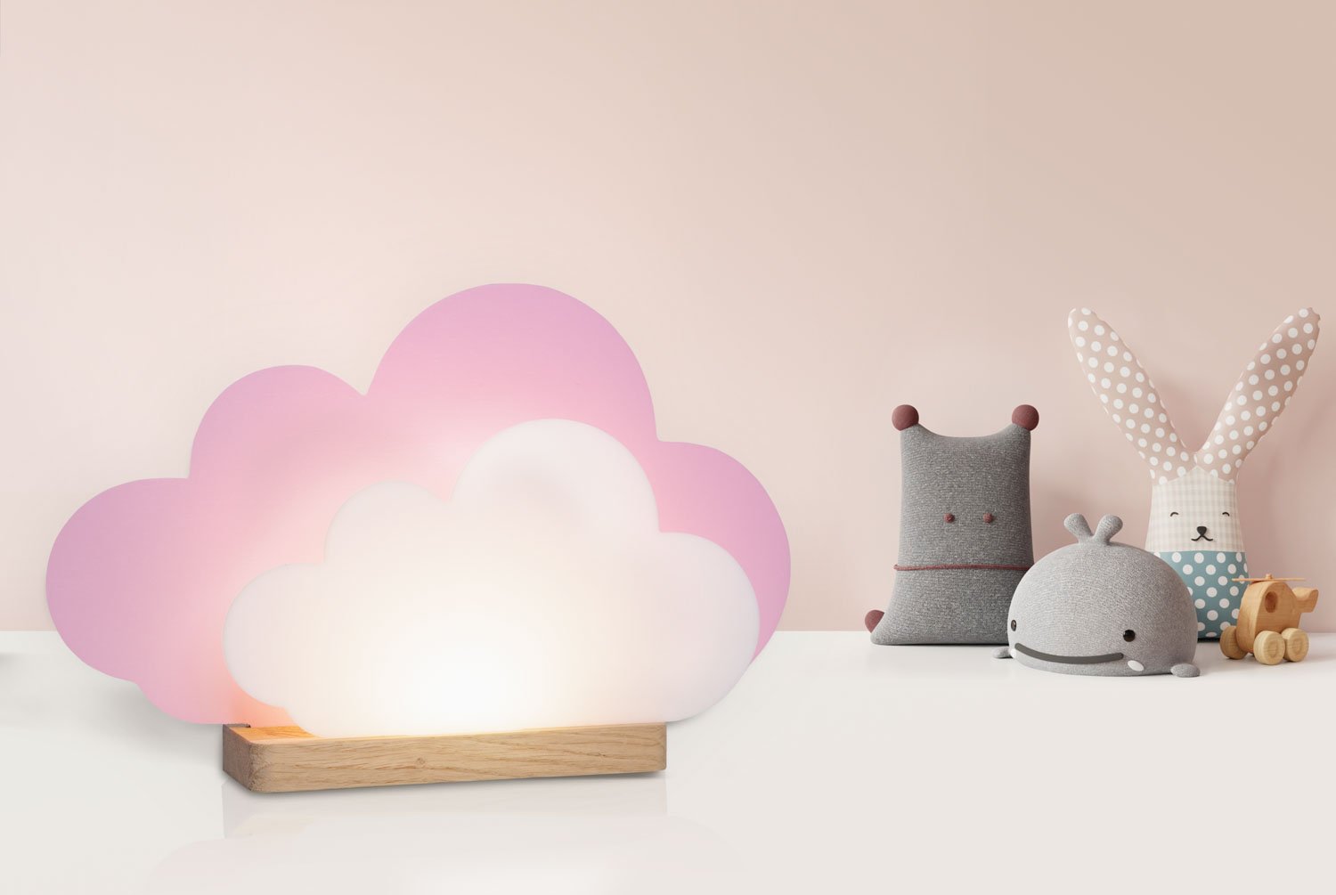 Elobra Tischleuchten Kids Wölkchen Tischleuchte rosa LED dimmbar
