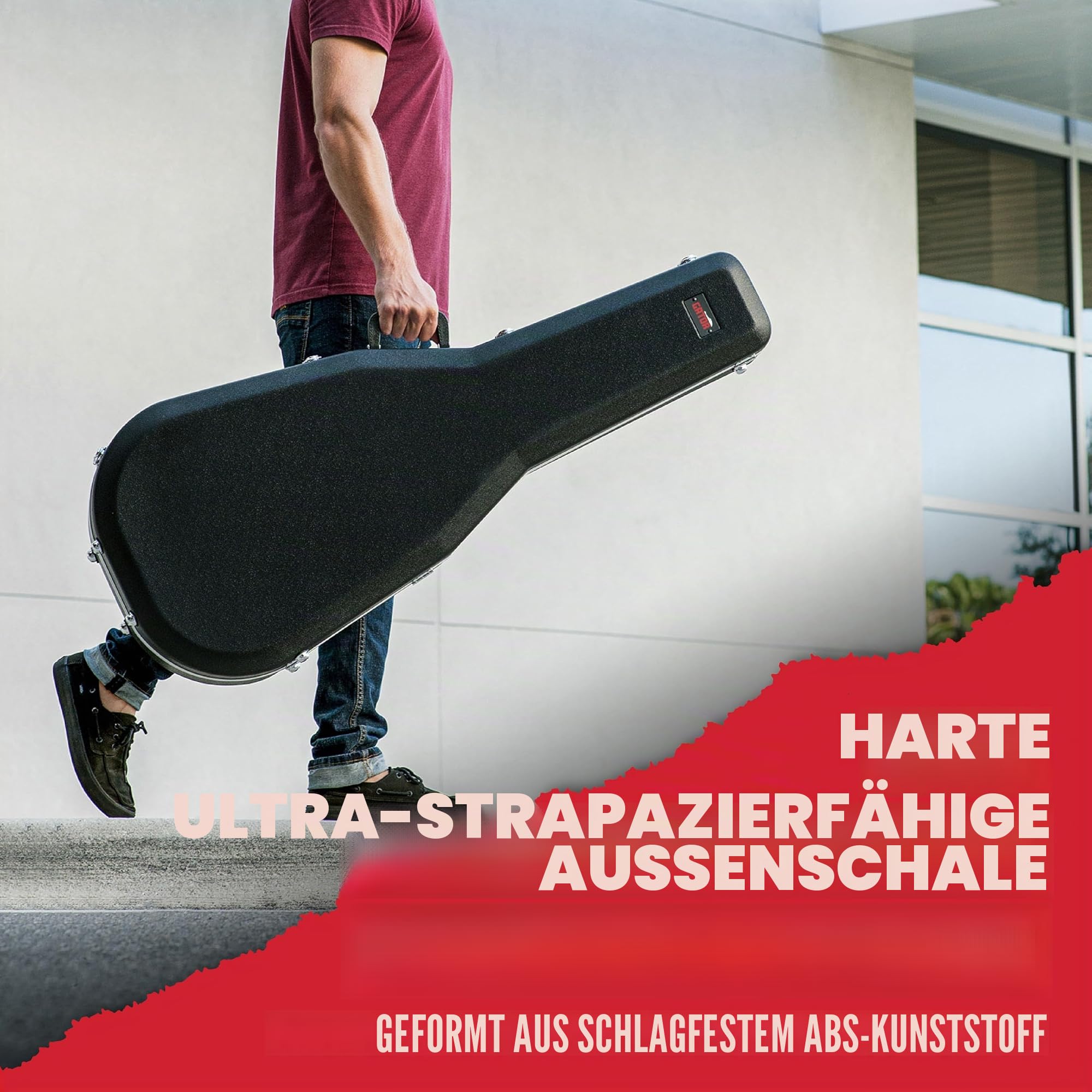 Gator GC-Parlor Parlor-Gitarrenkoffer ABS-Hartschale Schwarz