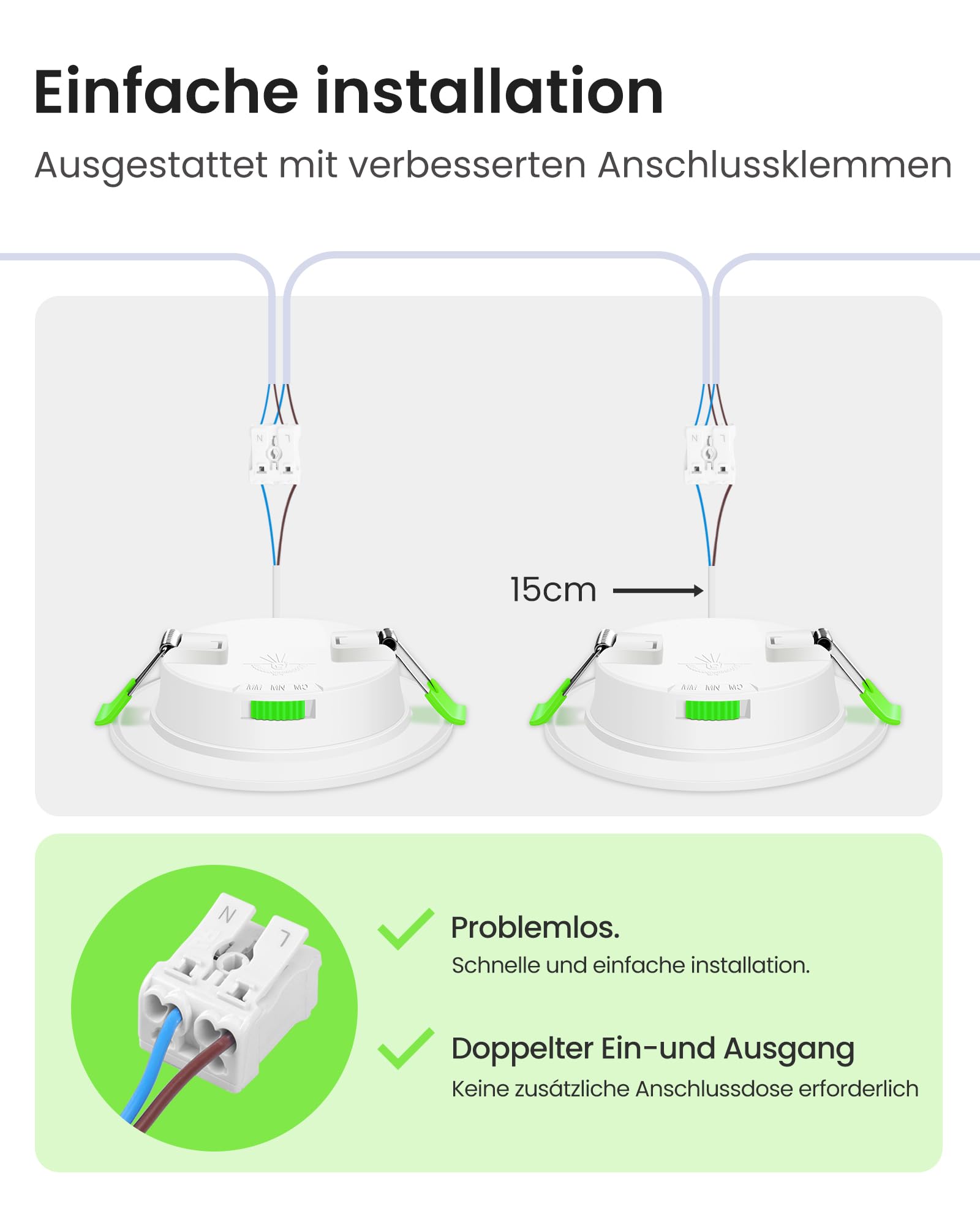 Alusso Einbaustrahler 10W 800lm 6 Stück weiß dimmbar IP44